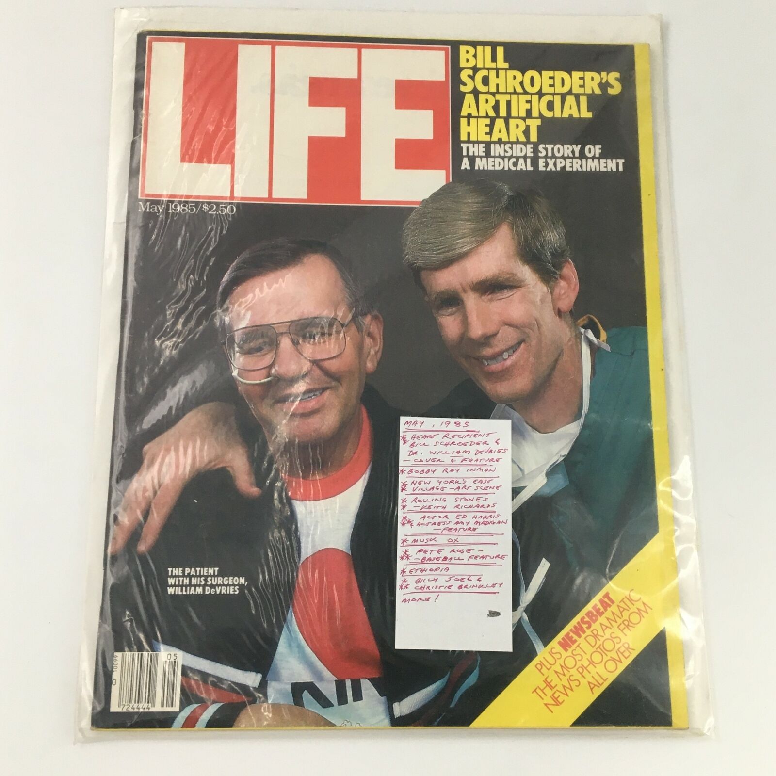 VTG Life Magazine May 1985 Bill Schroeder & Dr. William Devries Cover, Newsstand