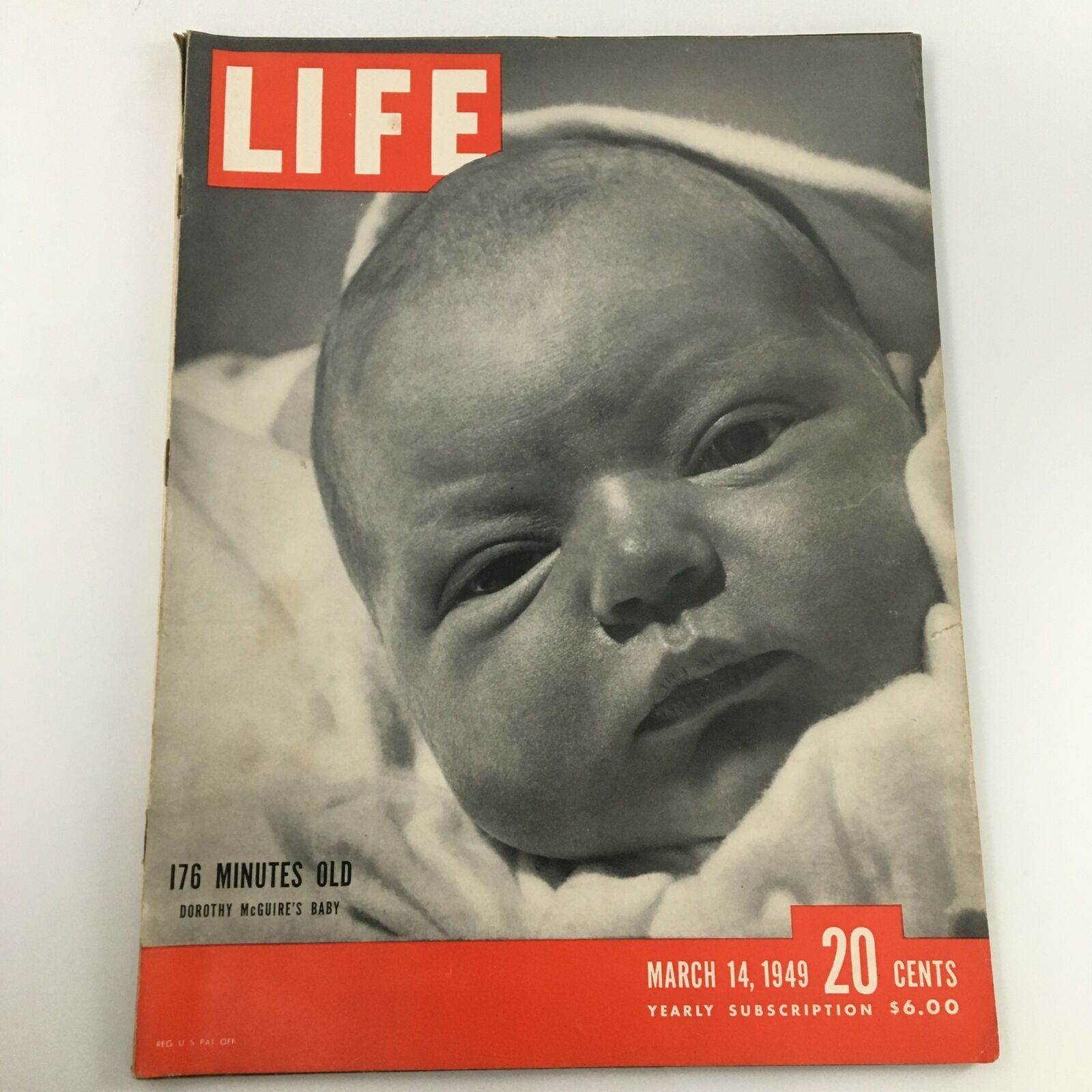 VTG Life Magazine March 14 1949 Dorothy McGuire's Baby 176 Mins. Old Newsstand