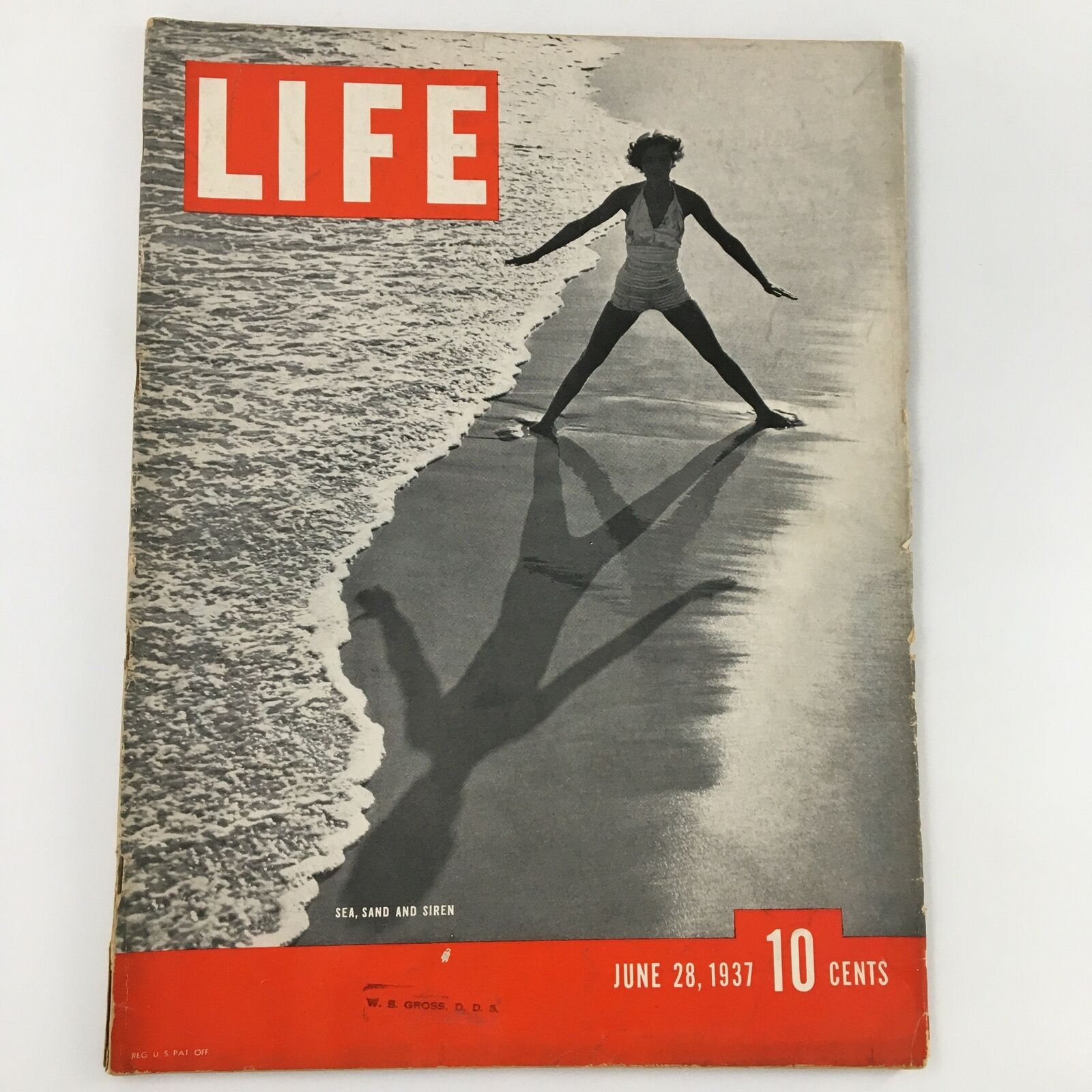 VTG Life Magazine June 28 1937 Woman on the Sea, Sand and Siren Newsstand