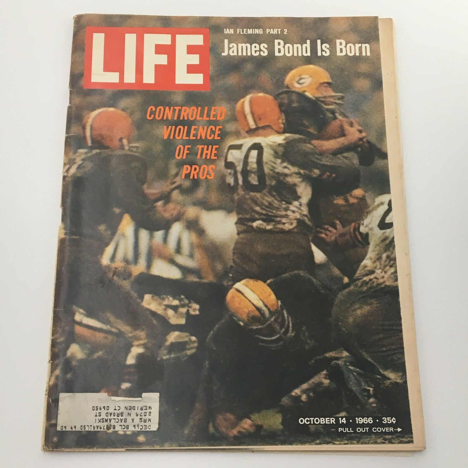 VTG Life Magazine October 14 1966 Canadian Footballer James Bond Cover Feature