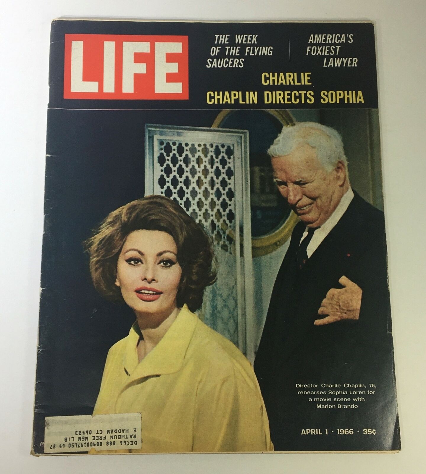 VTG Life Magazine April 1 1966 Director Charlie Chaplin & Actress Sophia Loren