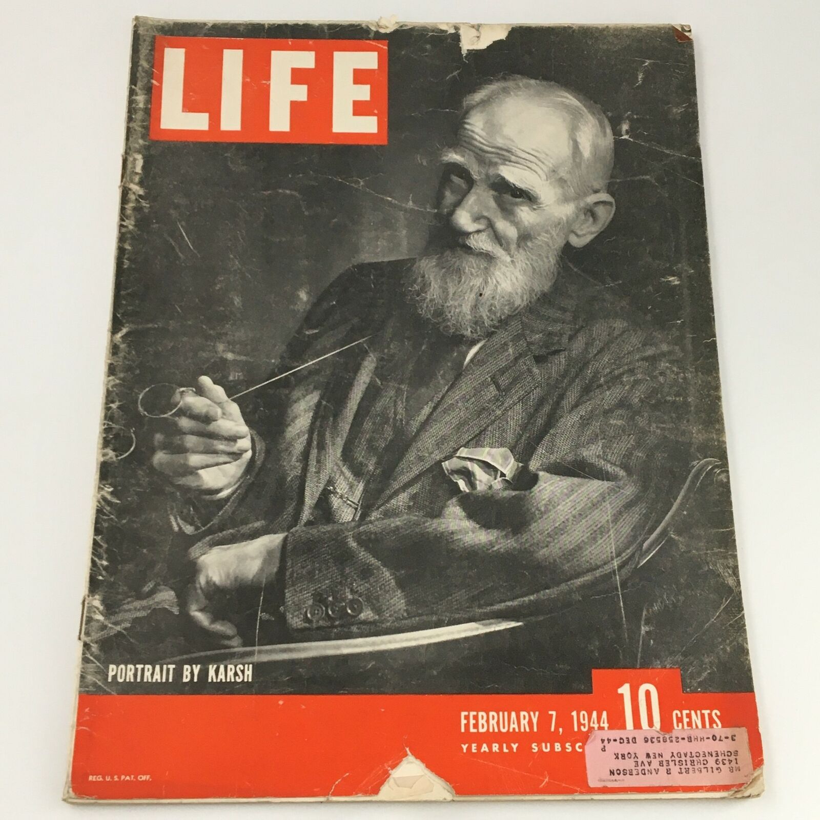 VTG Life Magazine February 7 1944 A Portrait by Karsh Cover and Feature