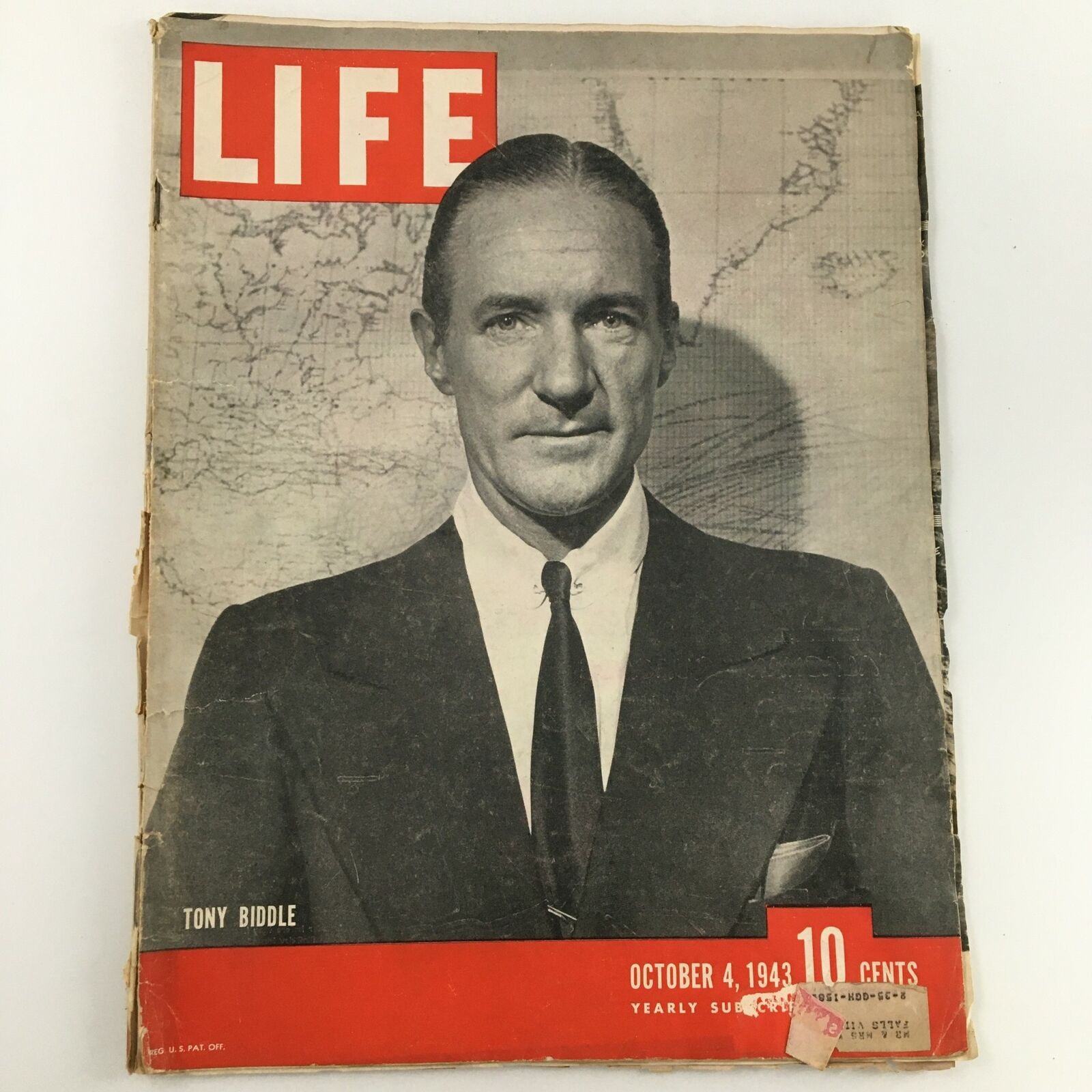 VTG Life Magazine October 4 1943 Tony Biddle Cover & Mary Pickford Feature