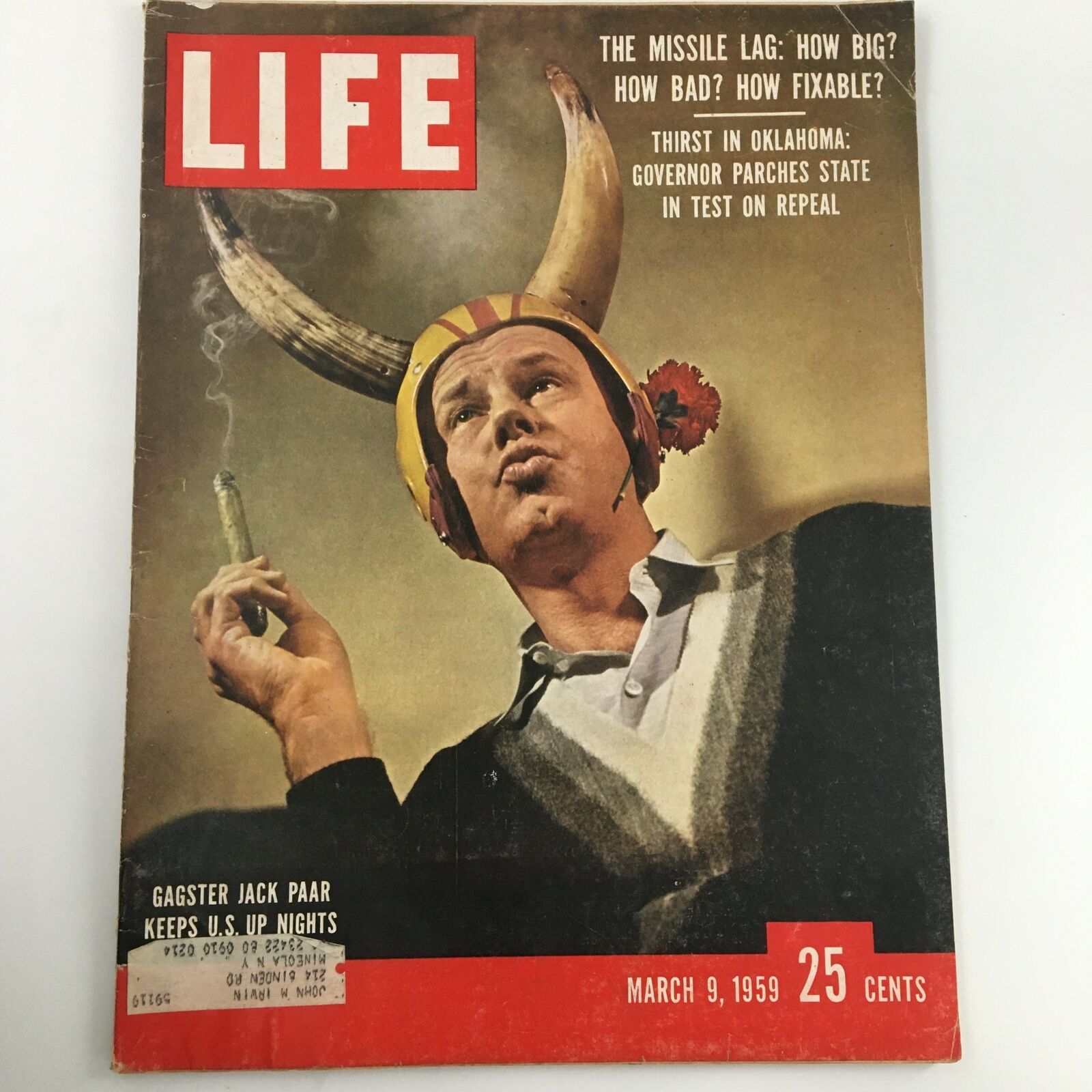 VTG Life Magazine March 9 1959 Jack Paar Cover, The Missile Lag Feature