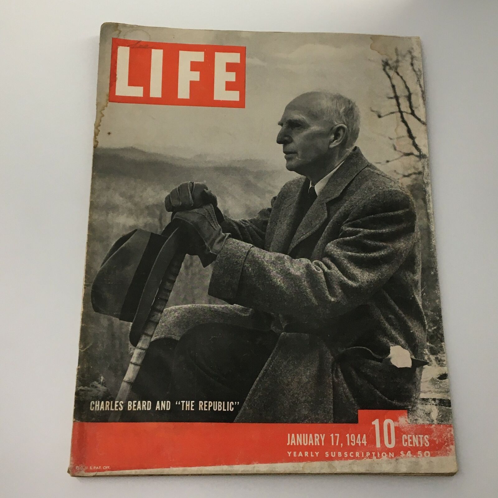 VTG Life Magazine January 17 1944 Charles Beard and "The Republic" Cover