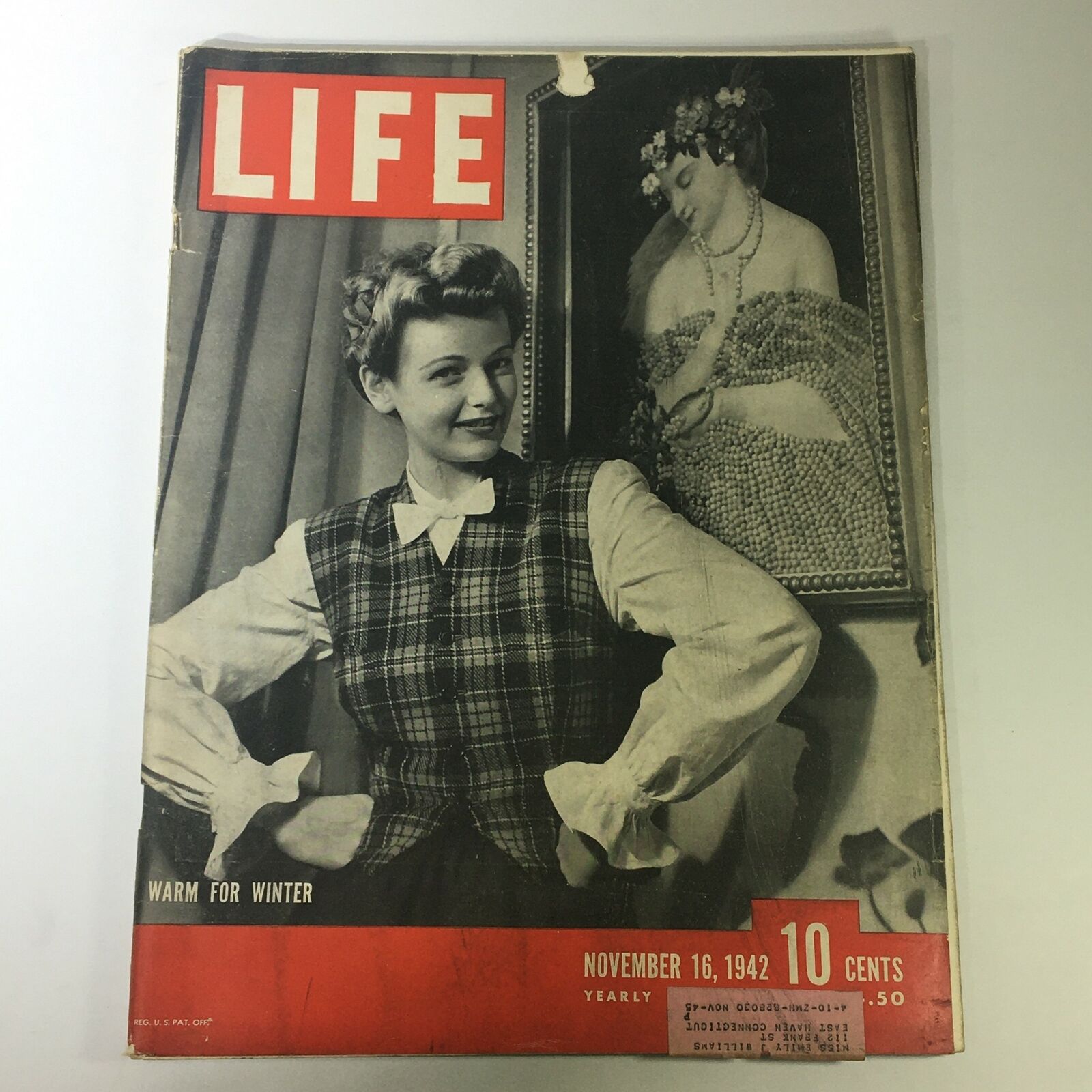 VTG Life Magazine November 16 1942 Warm For Winter Model Cover and Feature