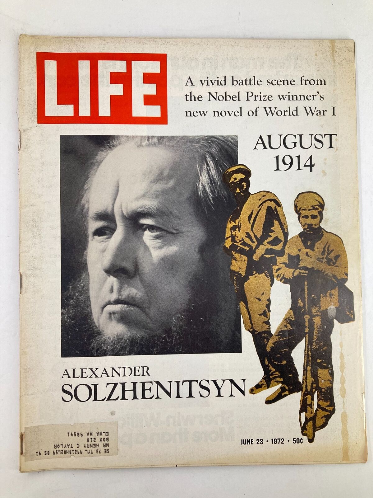 VTG Life Magazine June 23 1972 Alexander Solzhenitsyn in August 1914