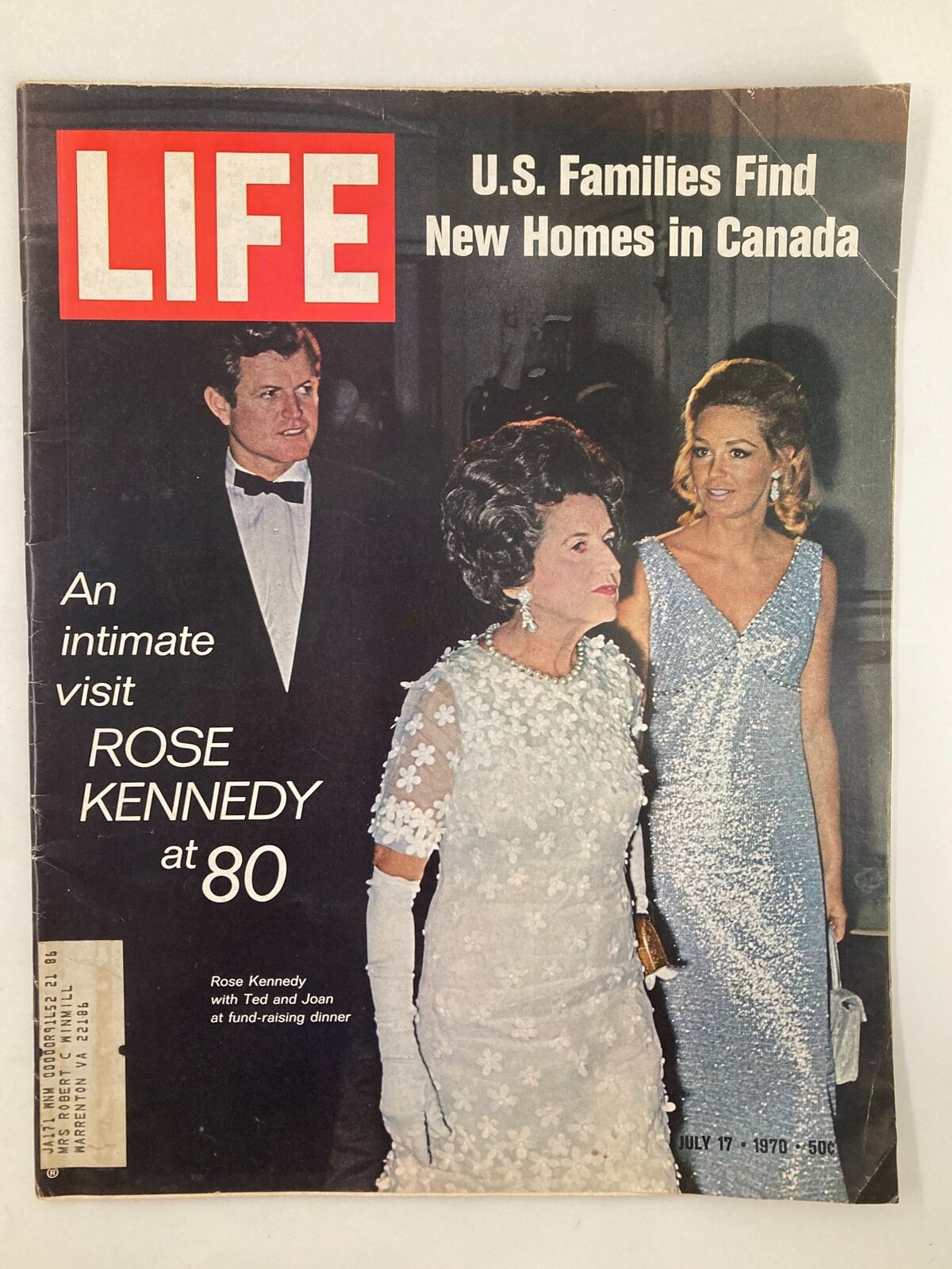 VTG Life Magazine July 17 1970 Rose Kennedy, Ted and Joan An Intimate Visit