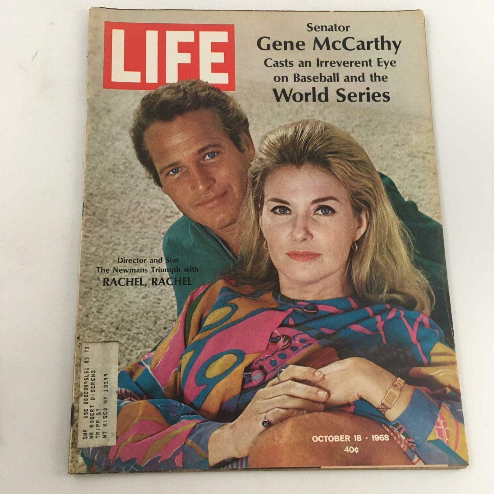 VTG Life Magazine October 18, 1968 Paul and Joanne Newman, Gene McCarthy