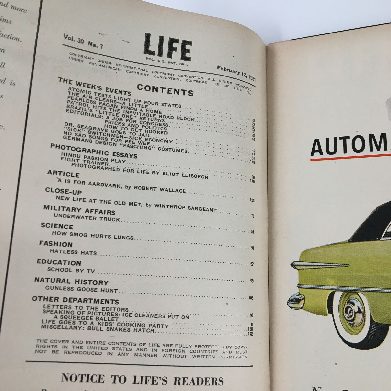 VTG Life Magazine February 12 1951 Atomic Tests Light Up Four States