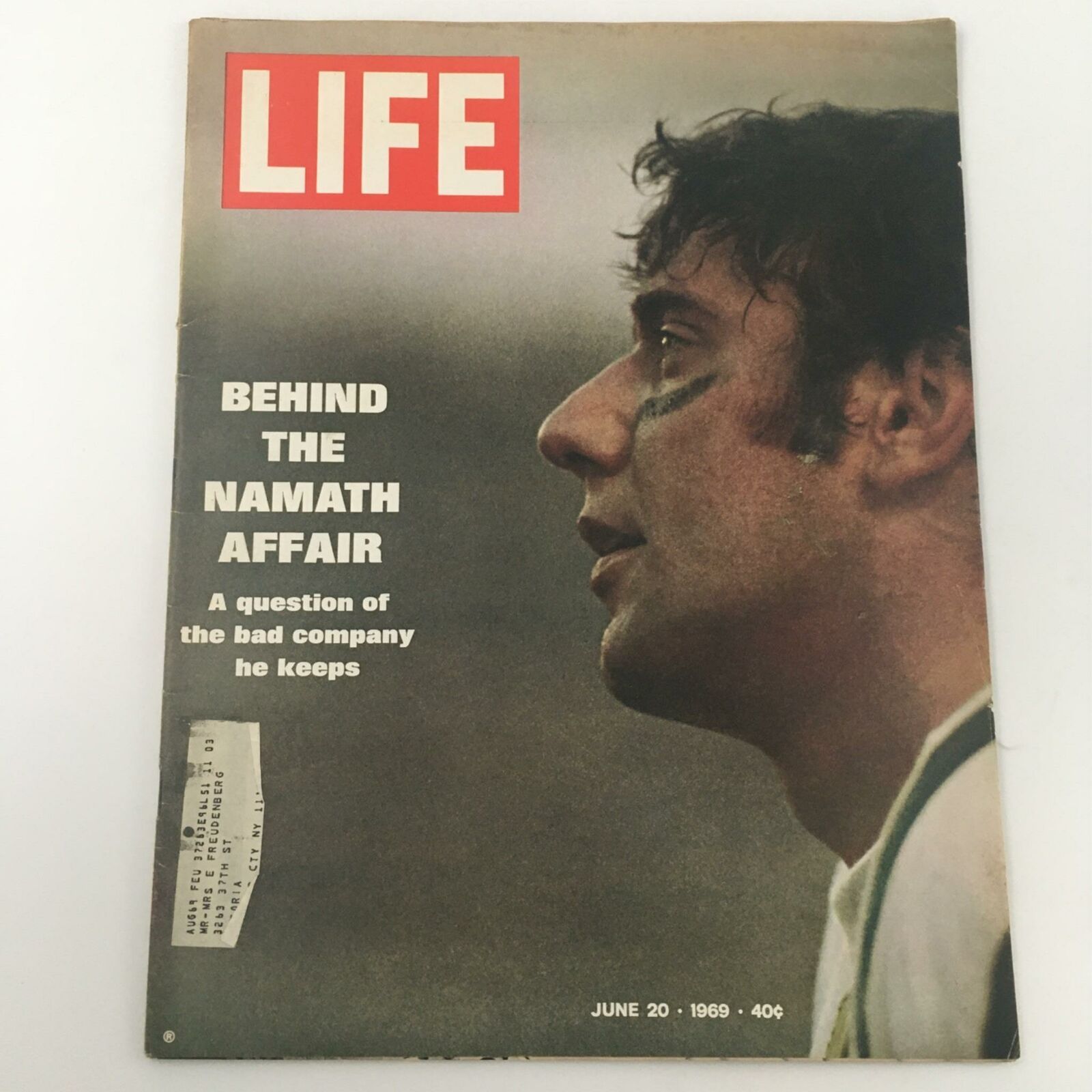 VTG Life Magazine June 20, 1969 Joe Namath, Apollo 10, Hillary Rodham