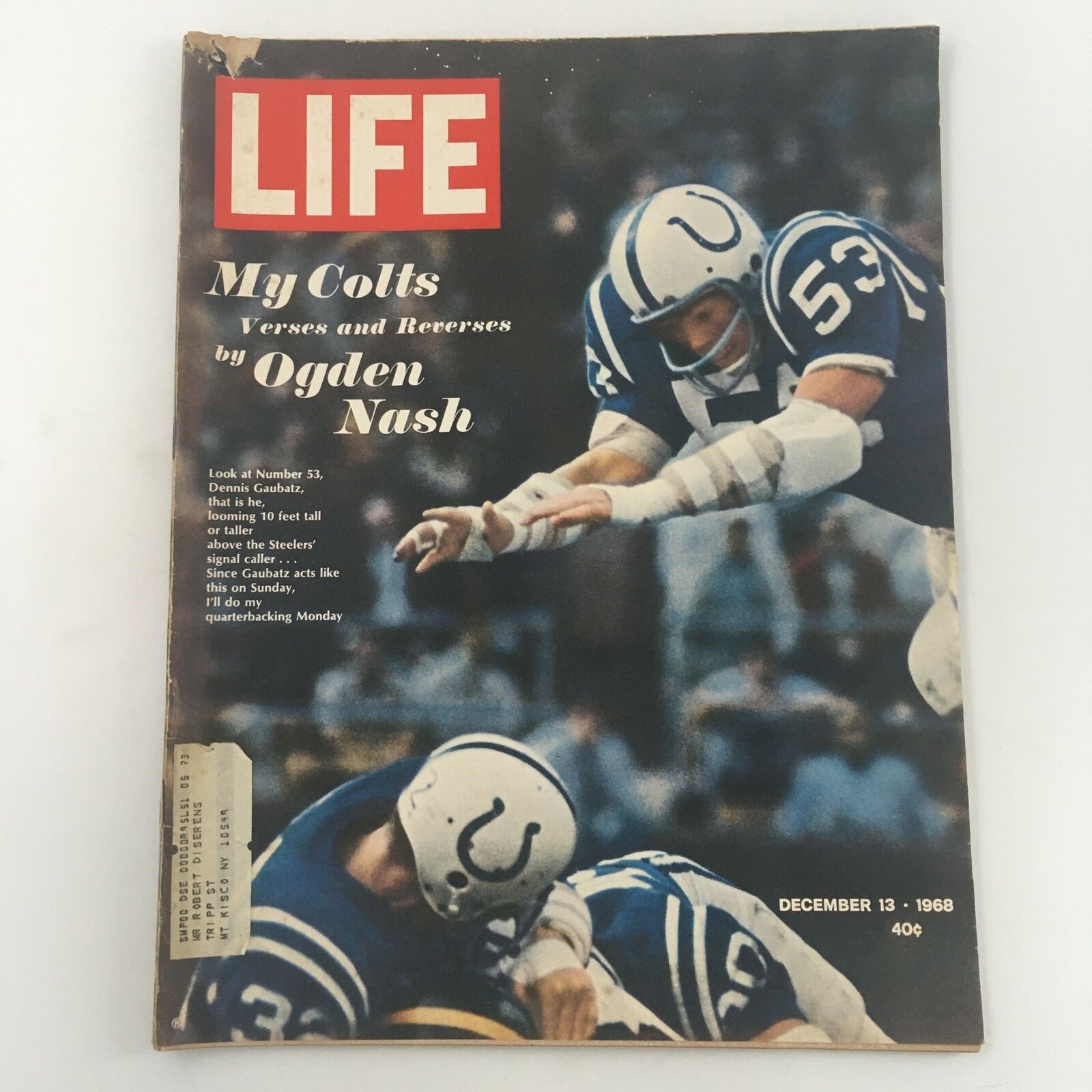 VTG Life Magazine December 13 1968 Dennis Gaubatz, My Colts by Ogden Nash