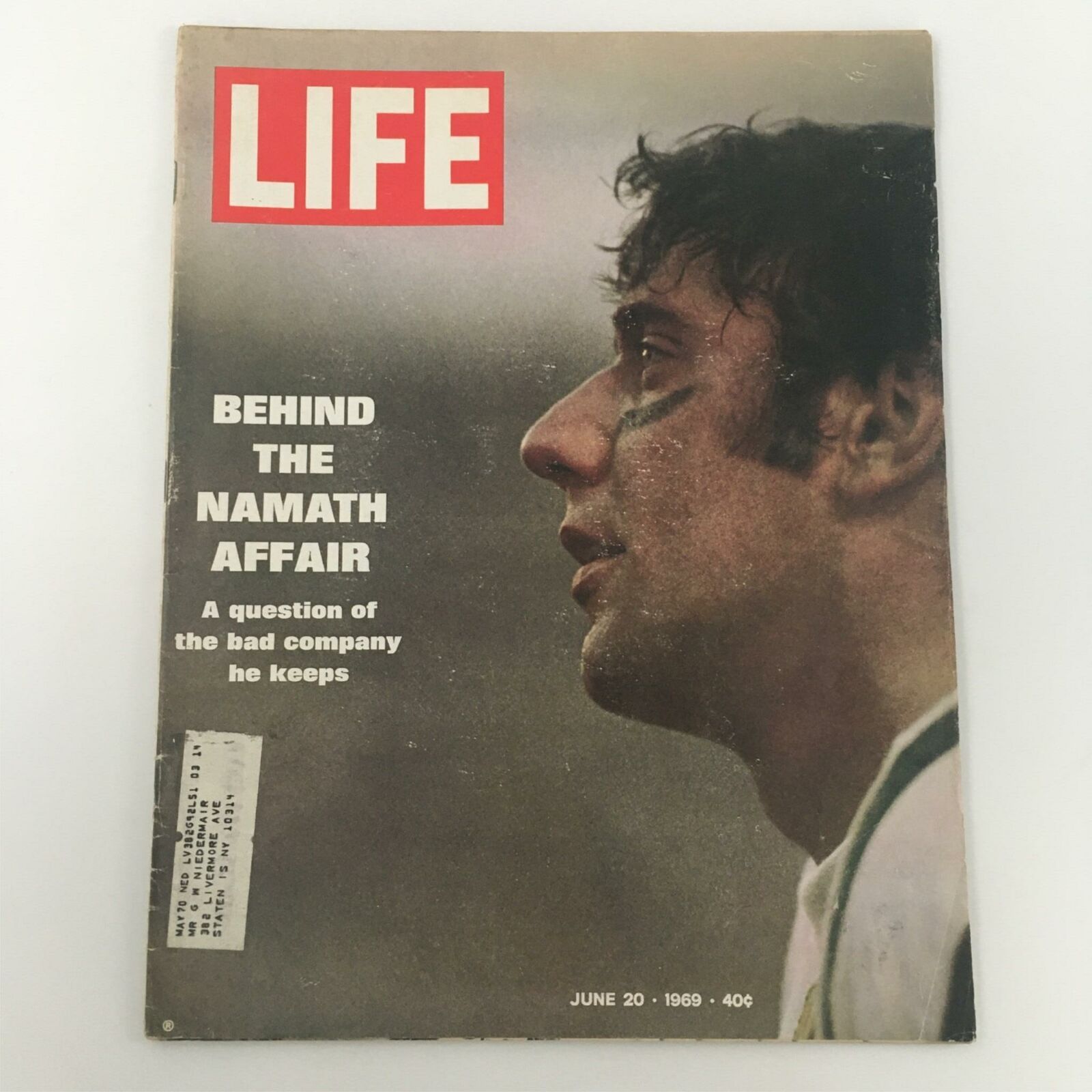 VTG Life Magazine June 20, 1969 Joe Namath, Behind the Namath Affair