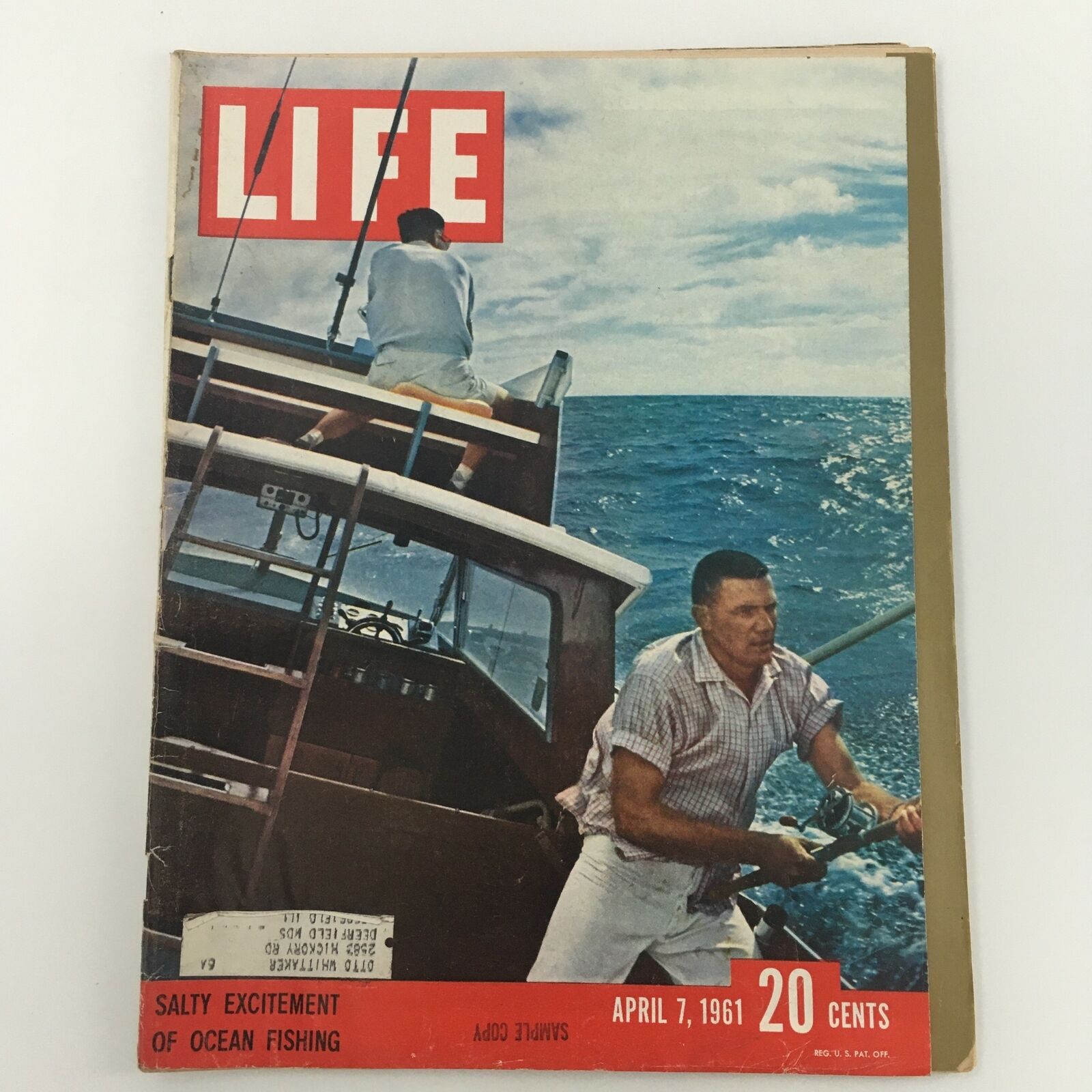 VTG Life Magazine April 7 1961 Salty Excitement of Ocean Fishing