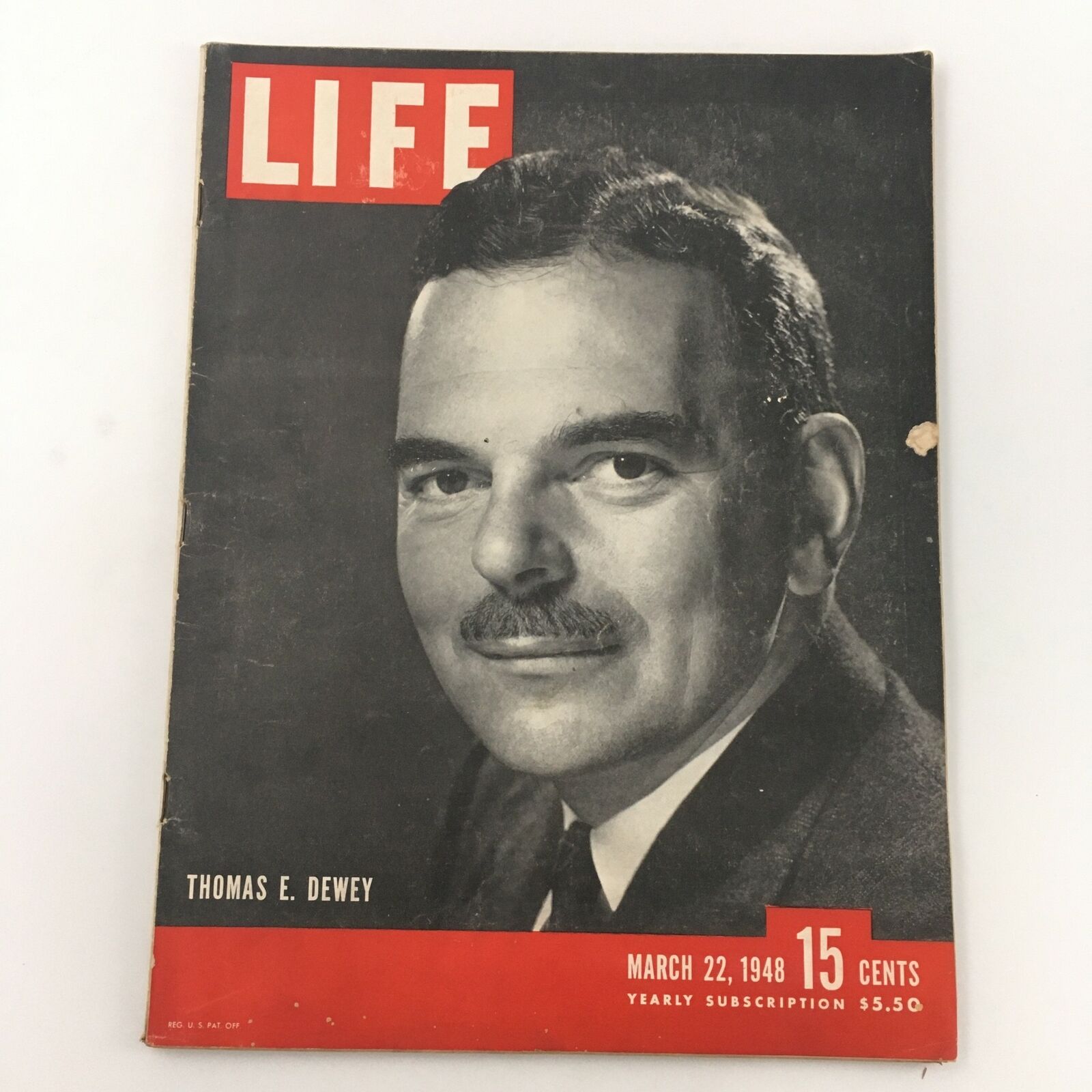 VTG Life Magazine March 22 1948 Governor Thomas E. Dewey Cover, Newsstand