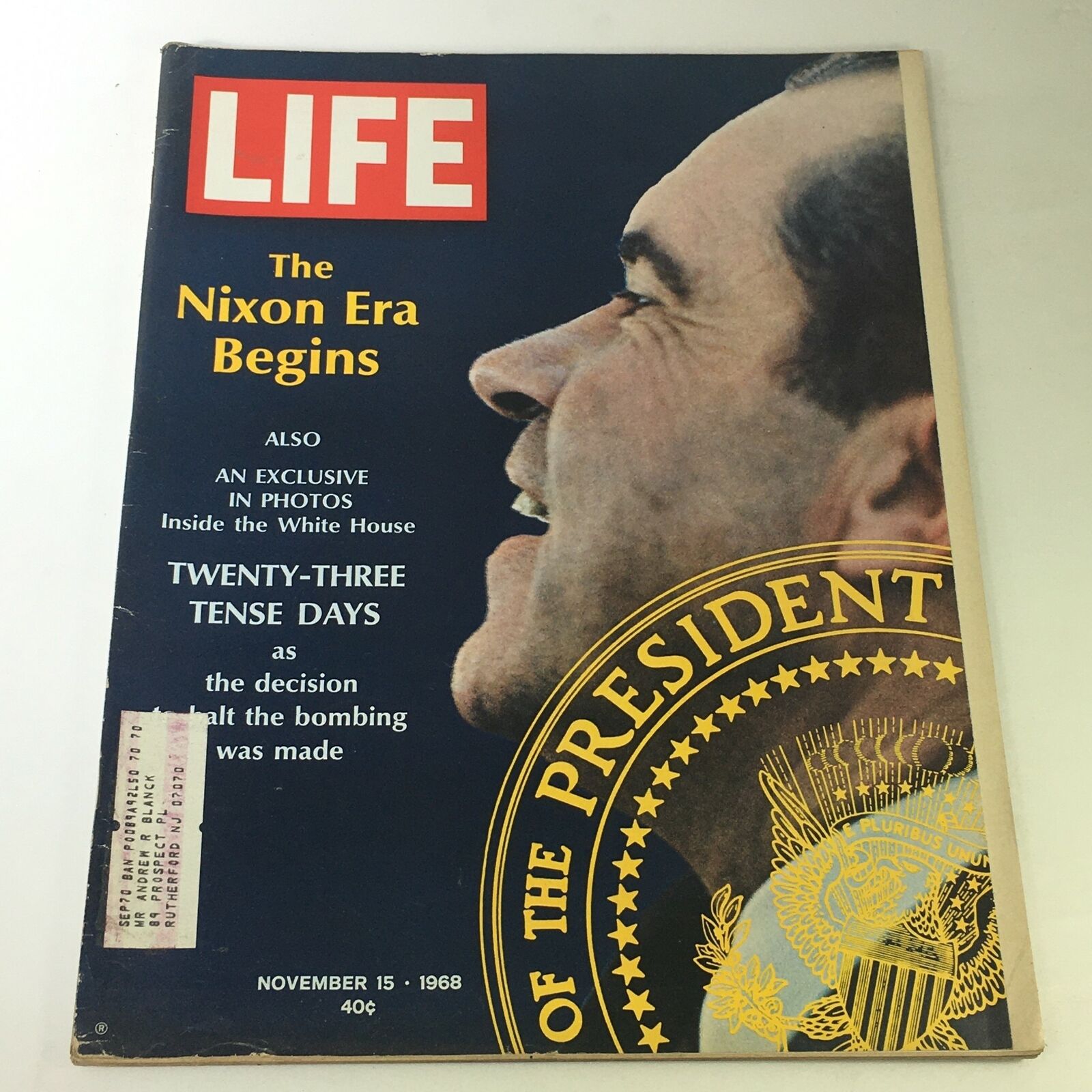 VTG Life Magazine November 15 1968 - Richard Nixon Era Begins 23 Tense Days