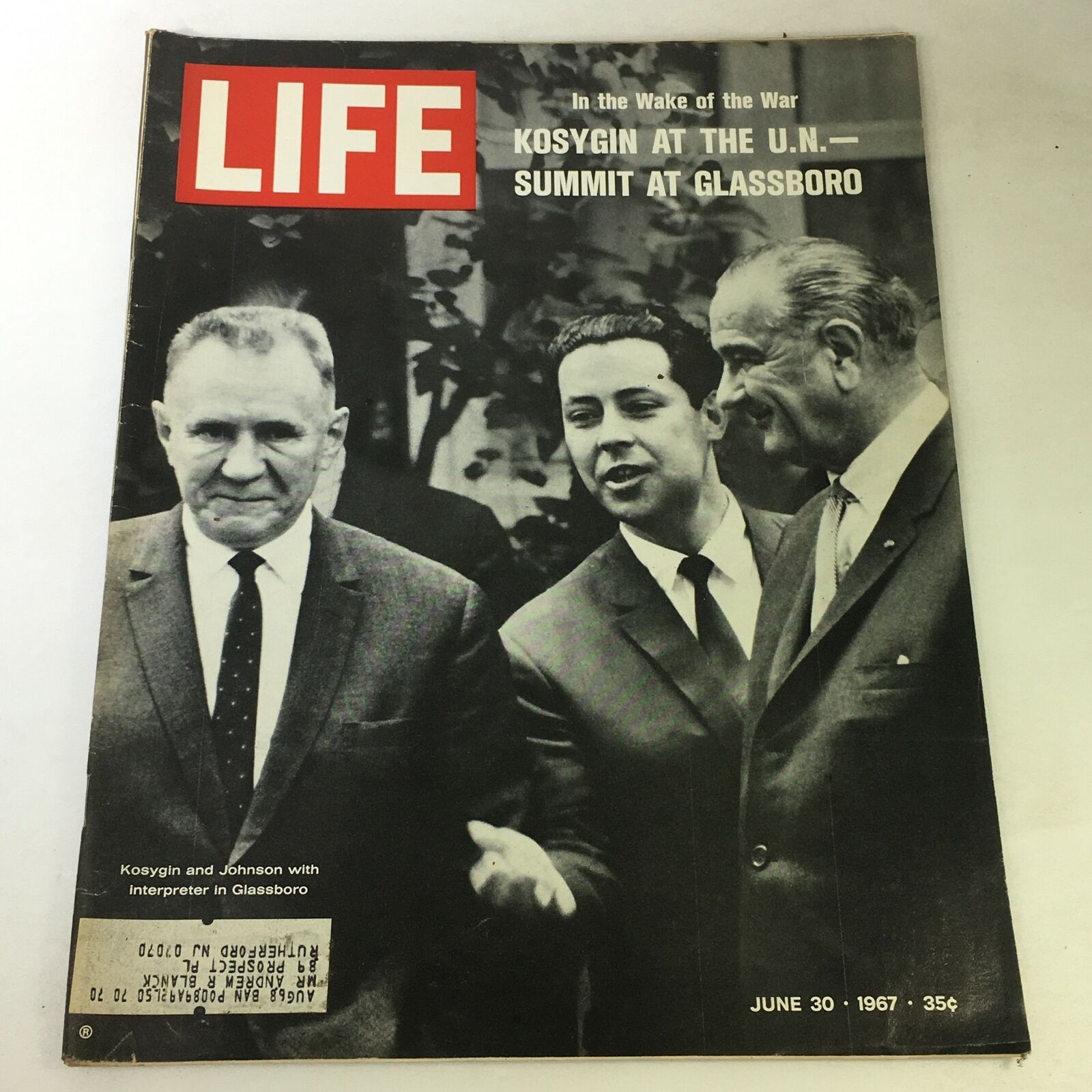 VTG Life Magazine June 30 1967 - Alexei Kosygin & Lyndon Johnson at the U.N.