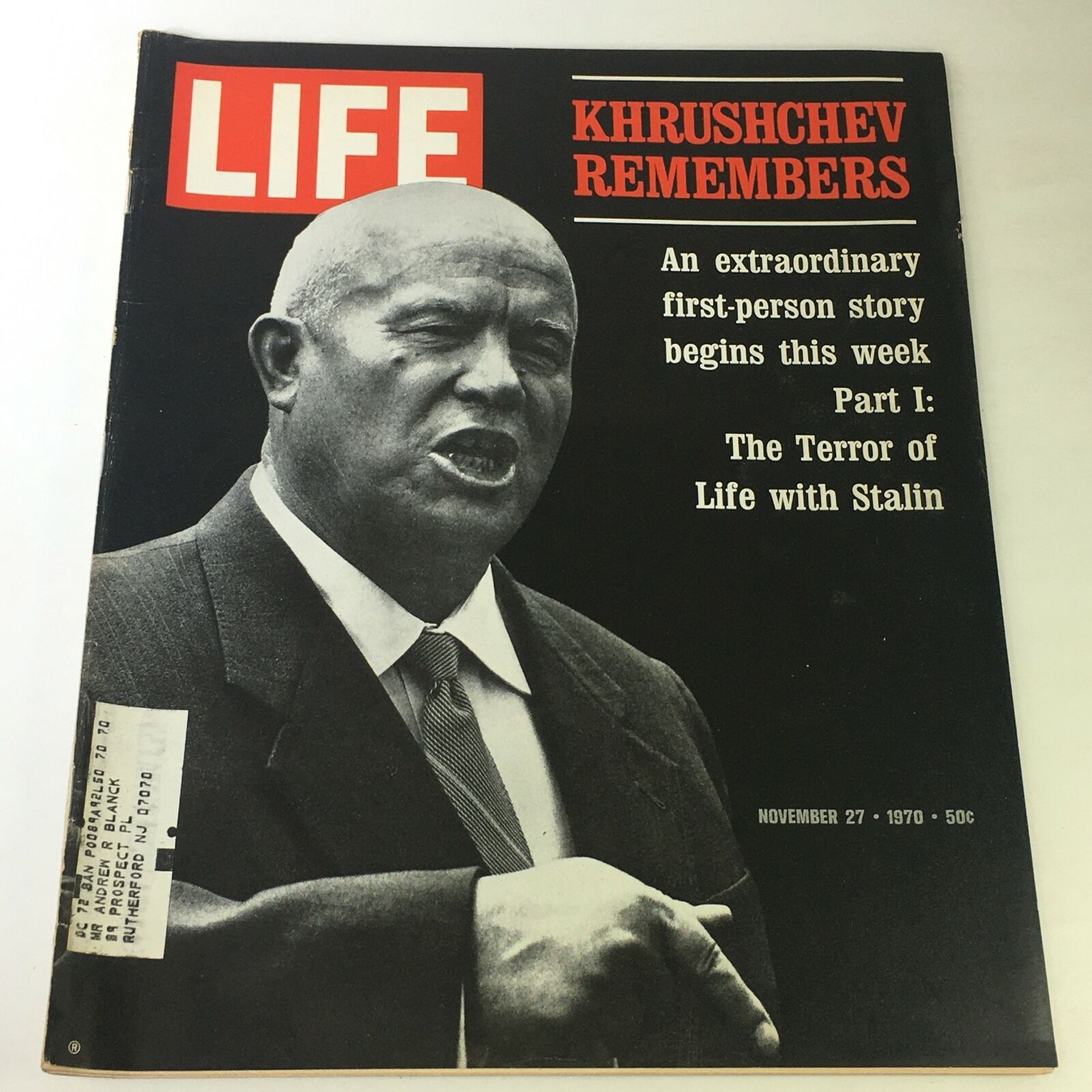 VTG Life Magazine November 27 1970 - Nikita Khrushchev Remembers / Joseph Stalin