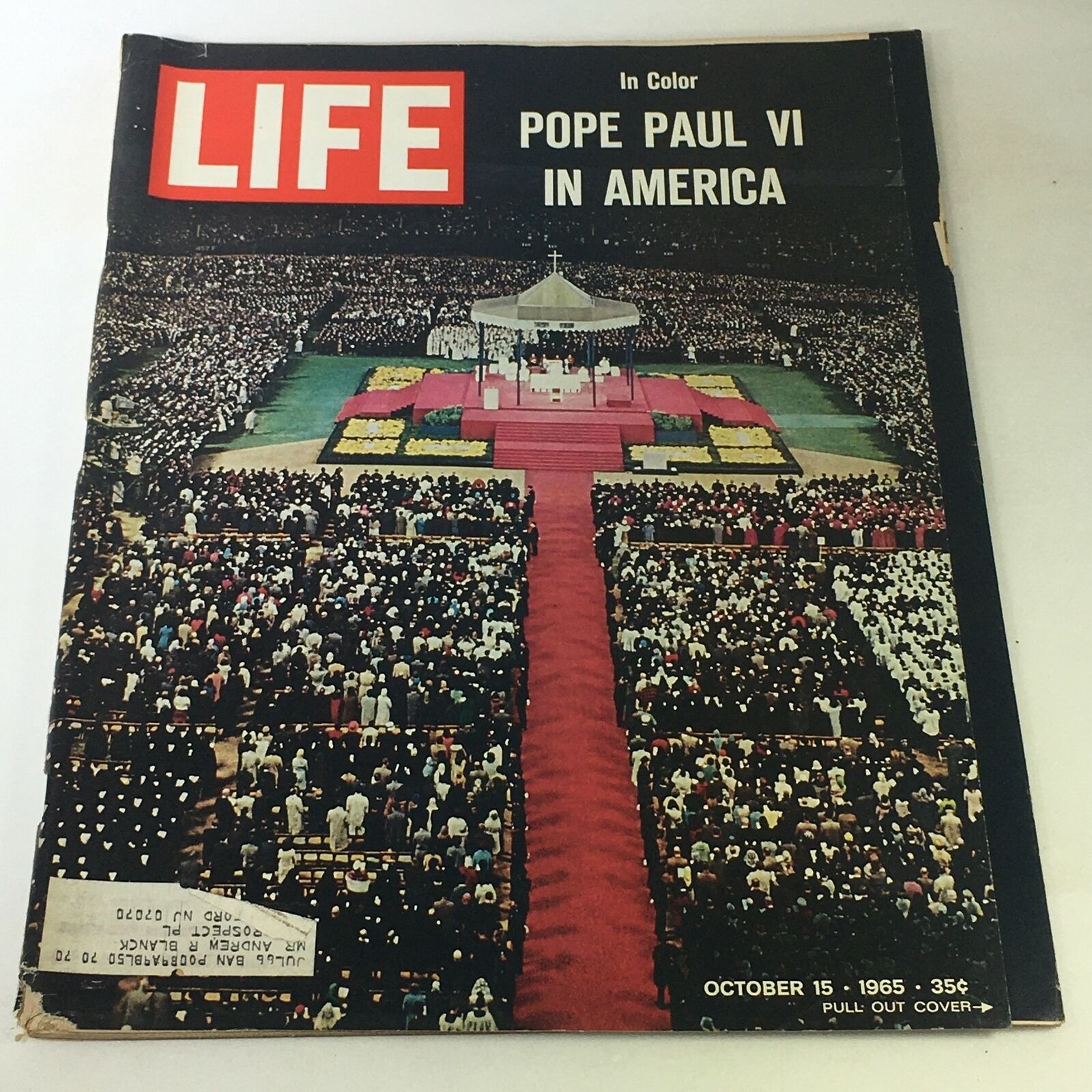 VTG Life Magazine October 15 1965 - In Color: Pope Paul VI in America