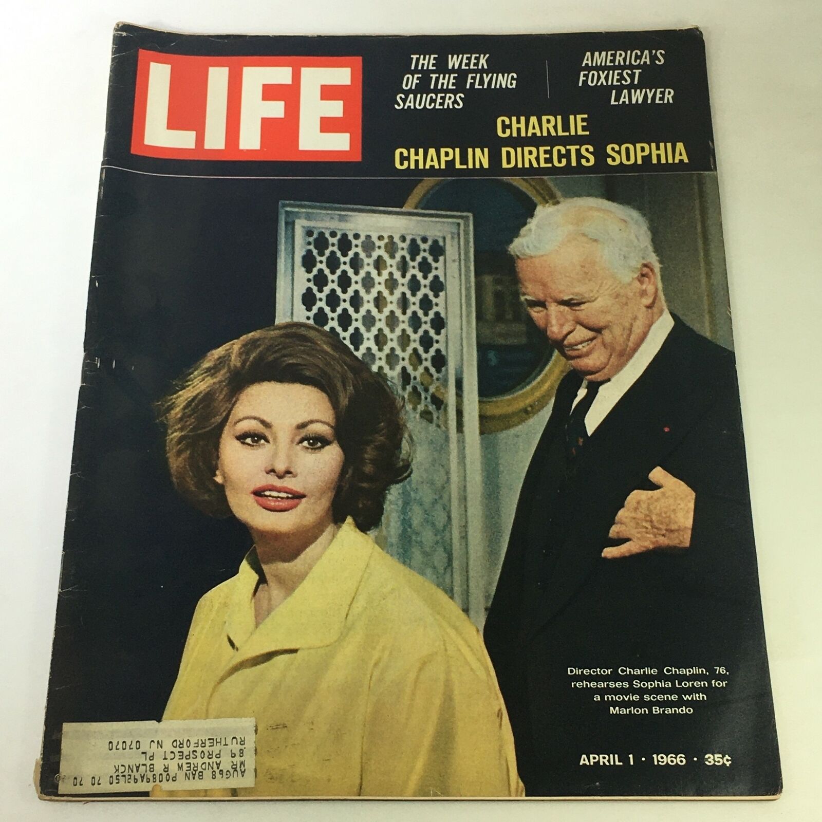 VTG Life Magazine April 1 1966 - Charlie Chaplin / Sophia Loren / Marlon Brando