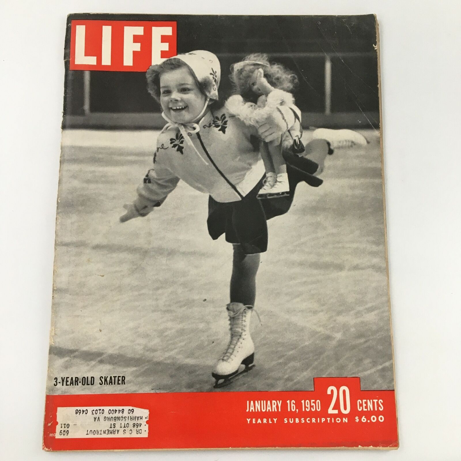 VTG Life Magazine January 16 1950 Photo of a 3-Year-Old Skater Cover & Feature