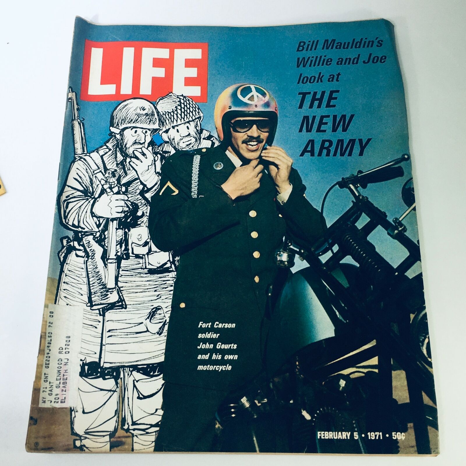 VTG Life Magazine February 5 1971 - Fort Carson Soldier John Geurts' Motorcycle