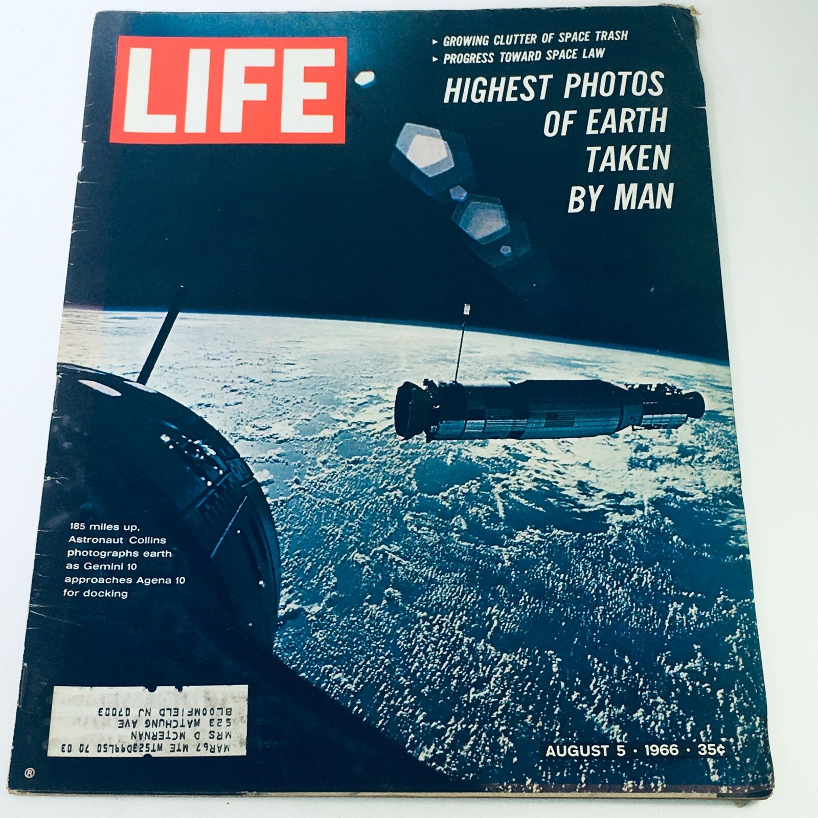 VTG Life Magazine August 5 1966 - 185 Miles Up From Earth Photograph by Collins