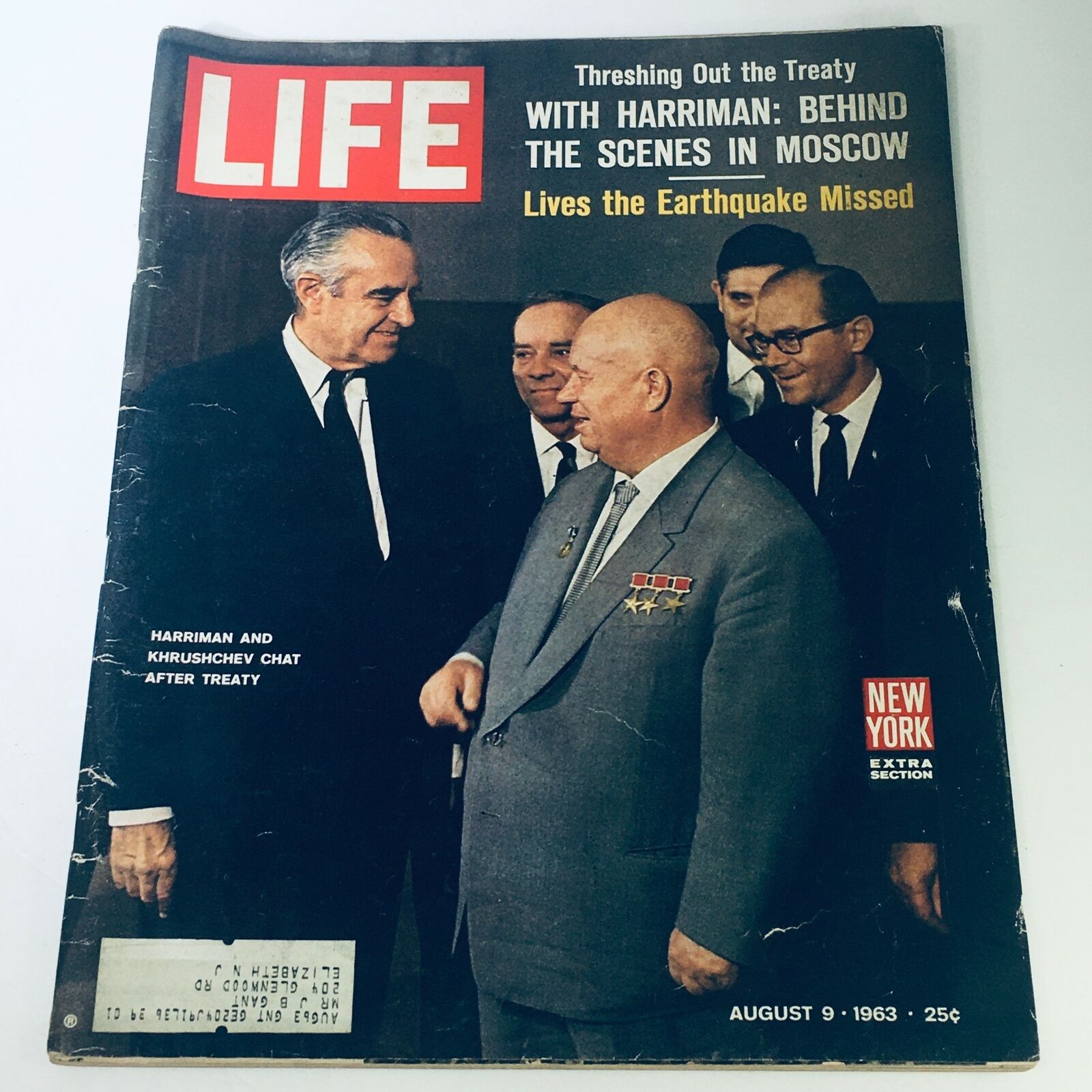 VTG Life Magazine August 9 1963 - W. Averell Harriman & Nikita Khrushchev