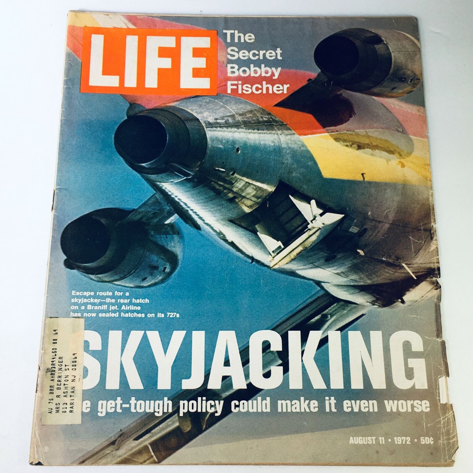 VTG Life Magazine August 11 1972 - The Secret Bobby Fischer / Skyjacking