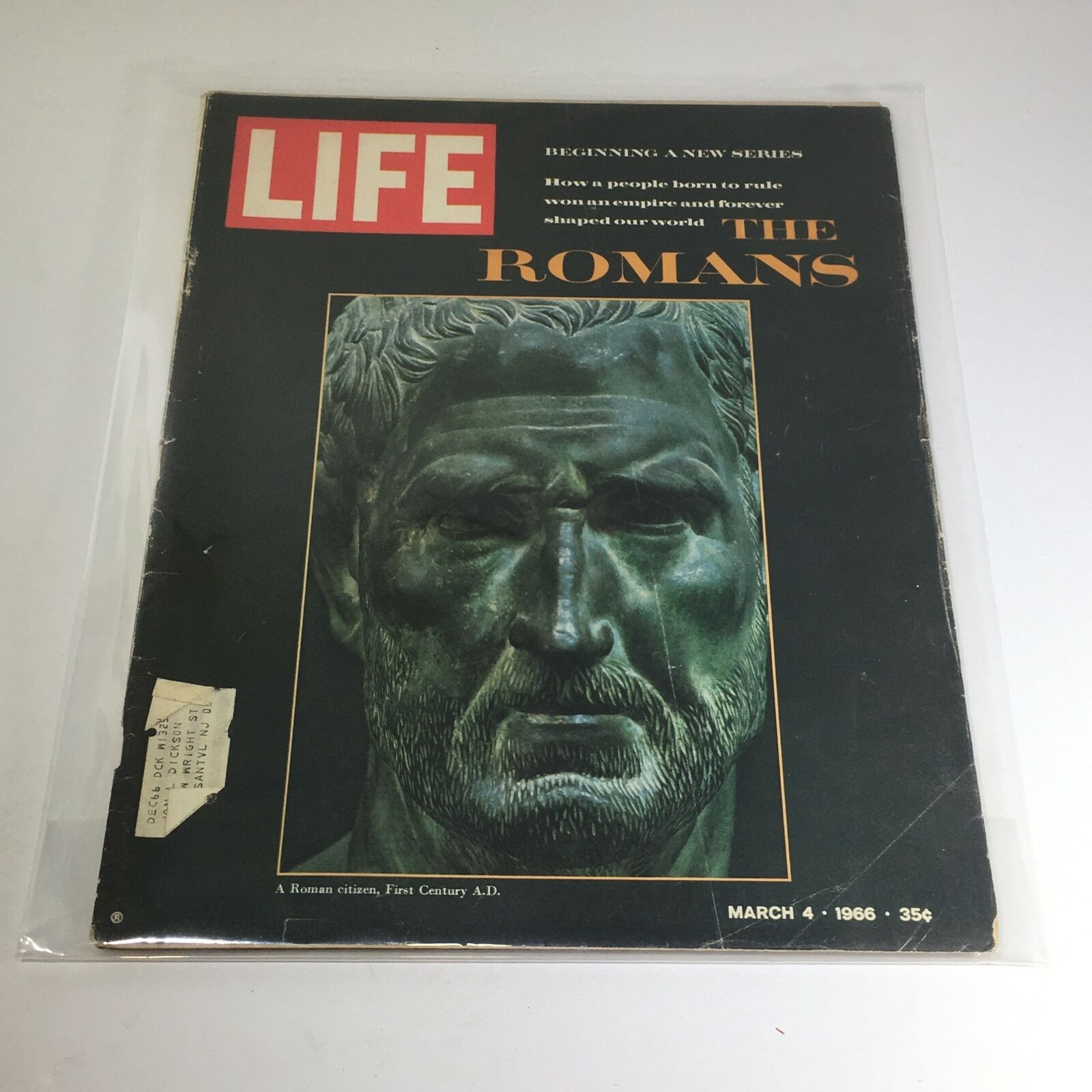 VTG Life Magazine: March 4 1966 - A Roman Citizen. First Century A.D. on Cover