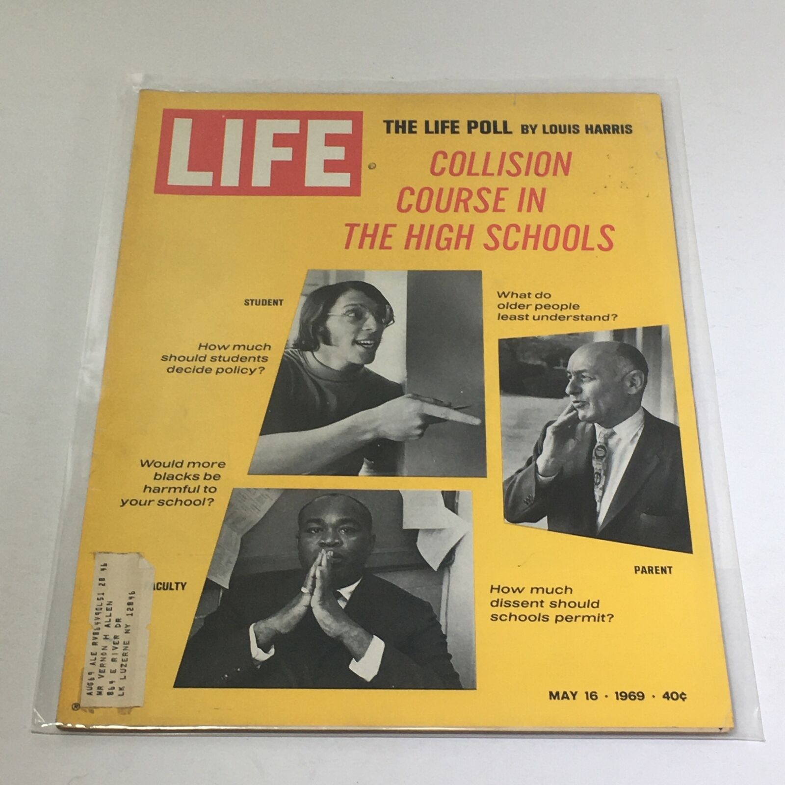 VTG Life Magazine: May 16 1969 - The Life Poll by Louis Harris/Collision Course