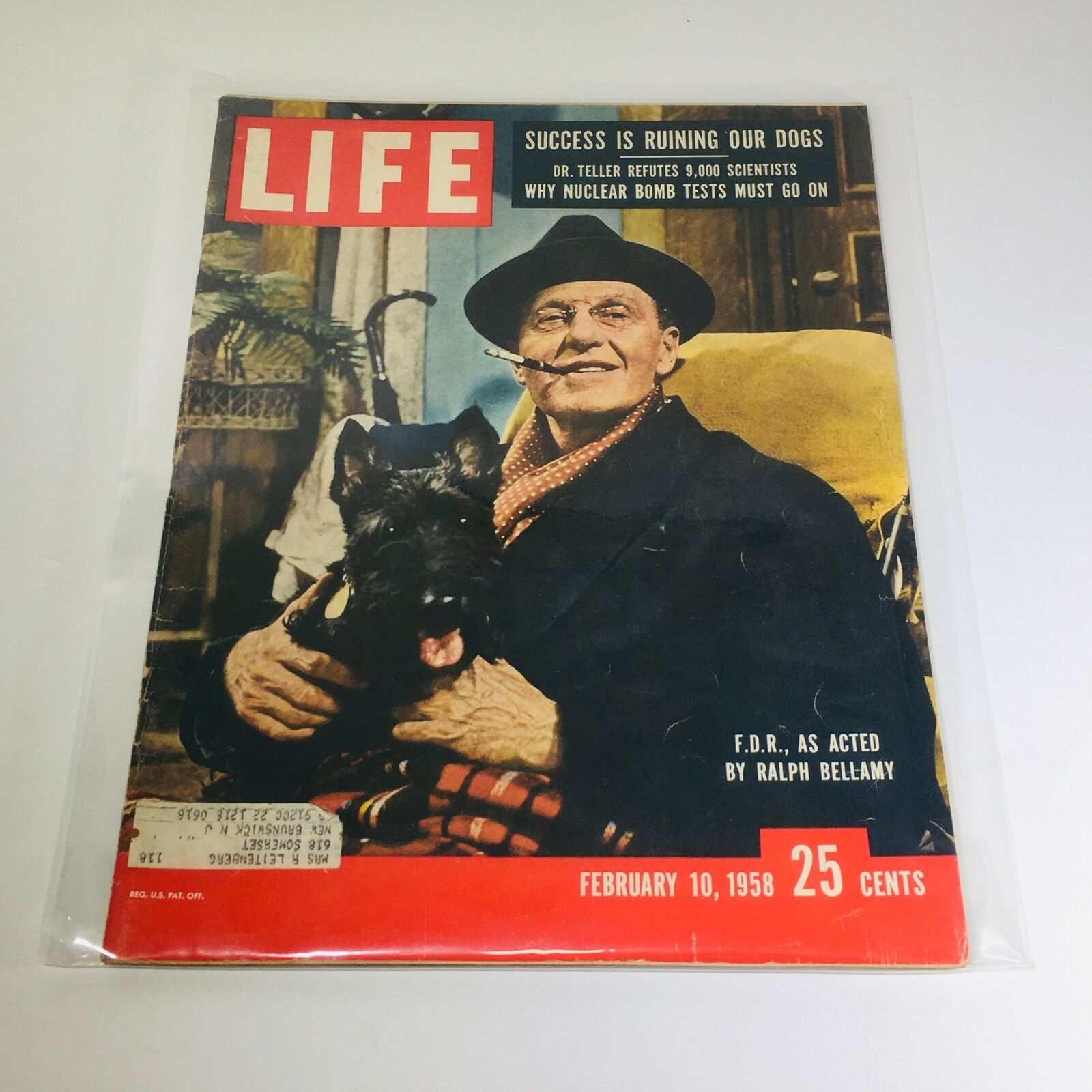 VTG Life Magazine: Feb 10 1958 - F.D.R. as Acted by Ralph Bellamy/Success Ruin