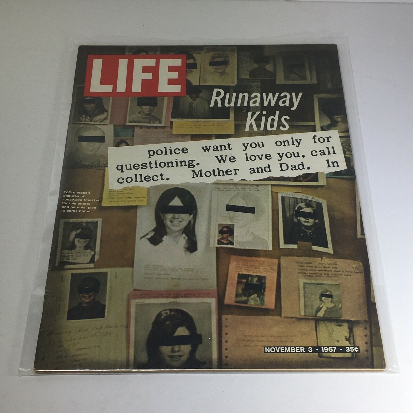 VTG Life Magazine: November 3 1967 - Runaway Kids: Police Want You Only Question