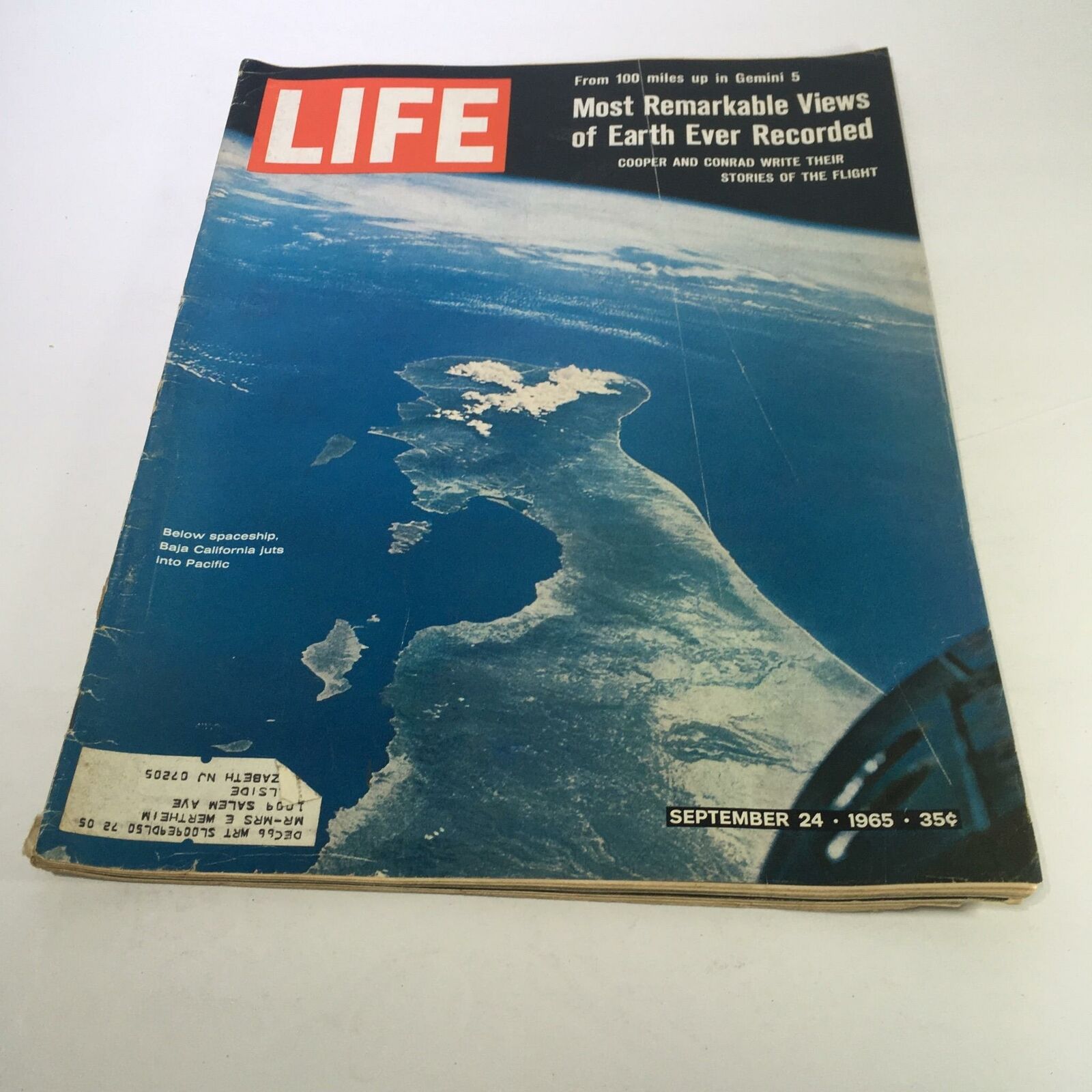 Cover of Life Magazine from September 1965 featuring the title 'Most Remarkable Views of Earth Ever Recorded' with an aerial view of Earth highlighting the California coastline.