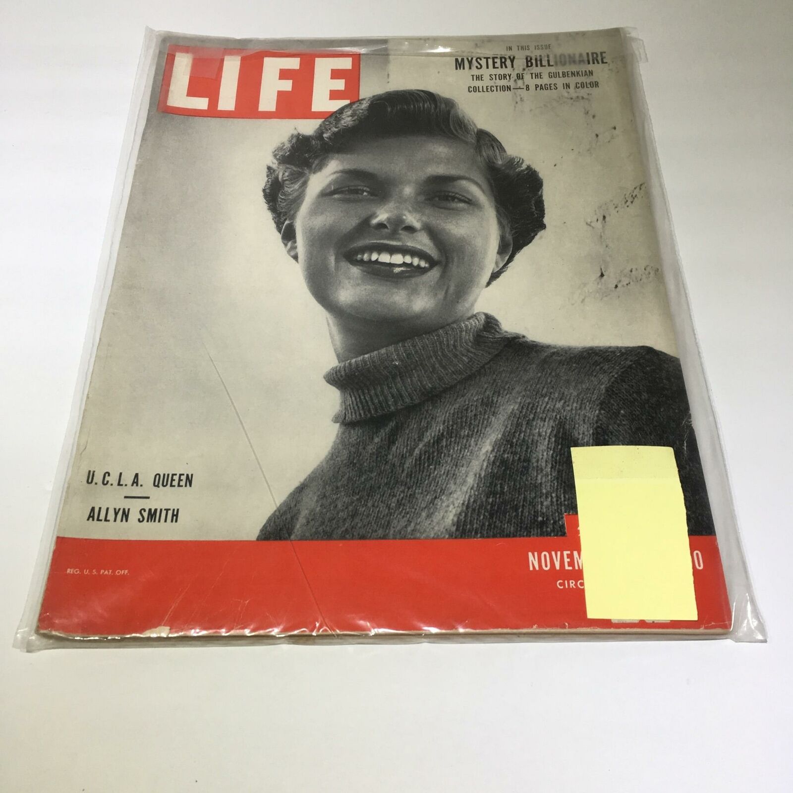 VTG Life Magazine November 27 1950 - UCLA Queen Allyn Smith, Mystery Billionaire