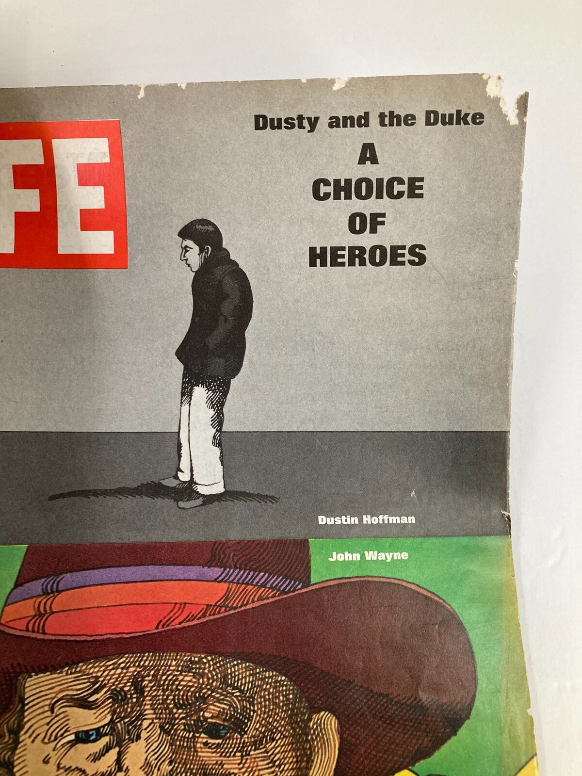 VTG Life Magazine July 11 1969 Dustin Hoffman and Dustin Wayne Choice of Heroes