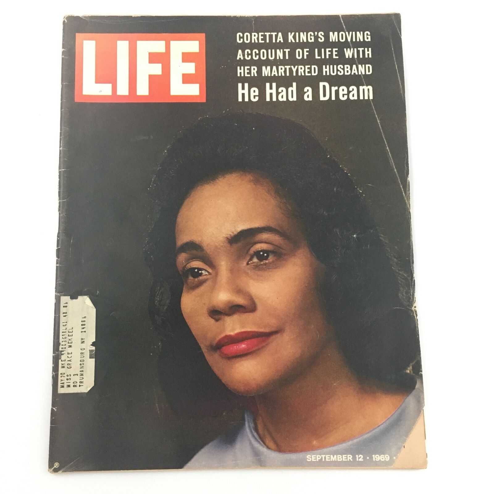 VTG Life Magazine September 12 1969 Coretta King Life with her Martyred Husband