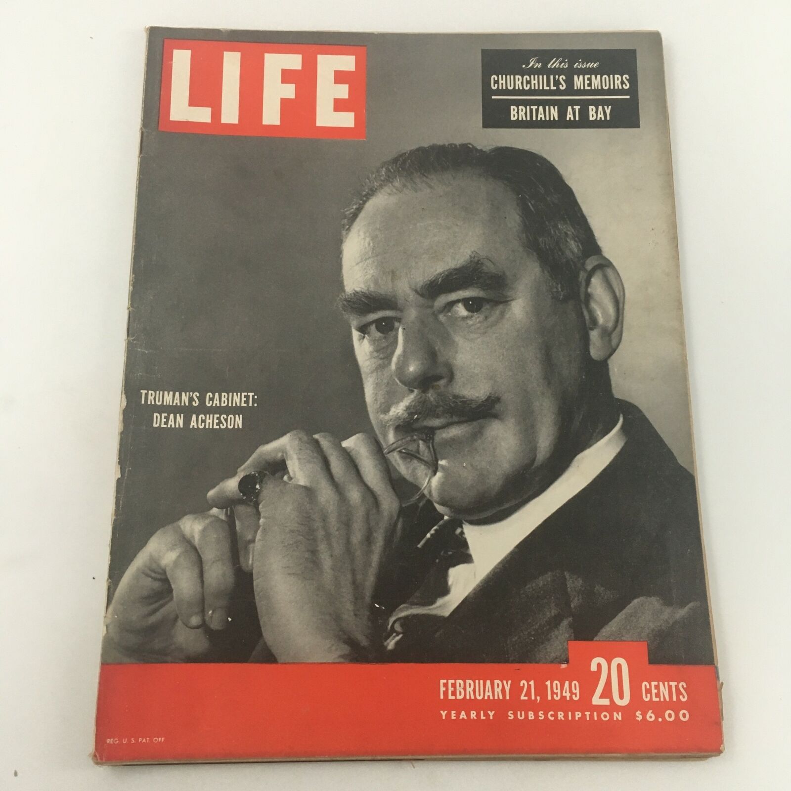 VTG Life Magazine February 21 1949 Dean Acheson & Churchill's Memoir, Newsstand