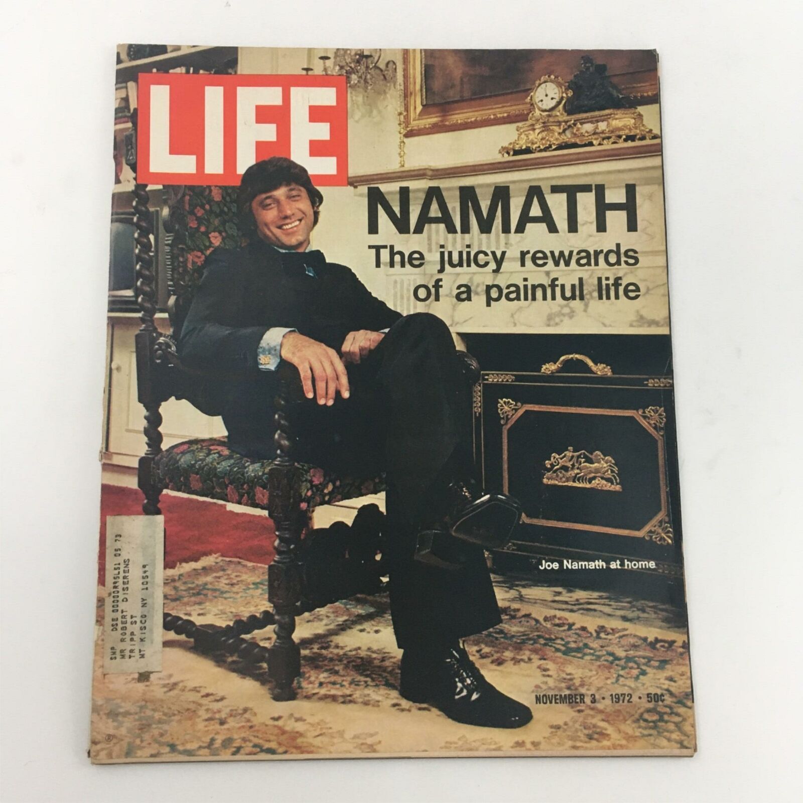 VTG Life Magazine November 3, 1972 Joe Namath Juicy Rewards of a Painful Life