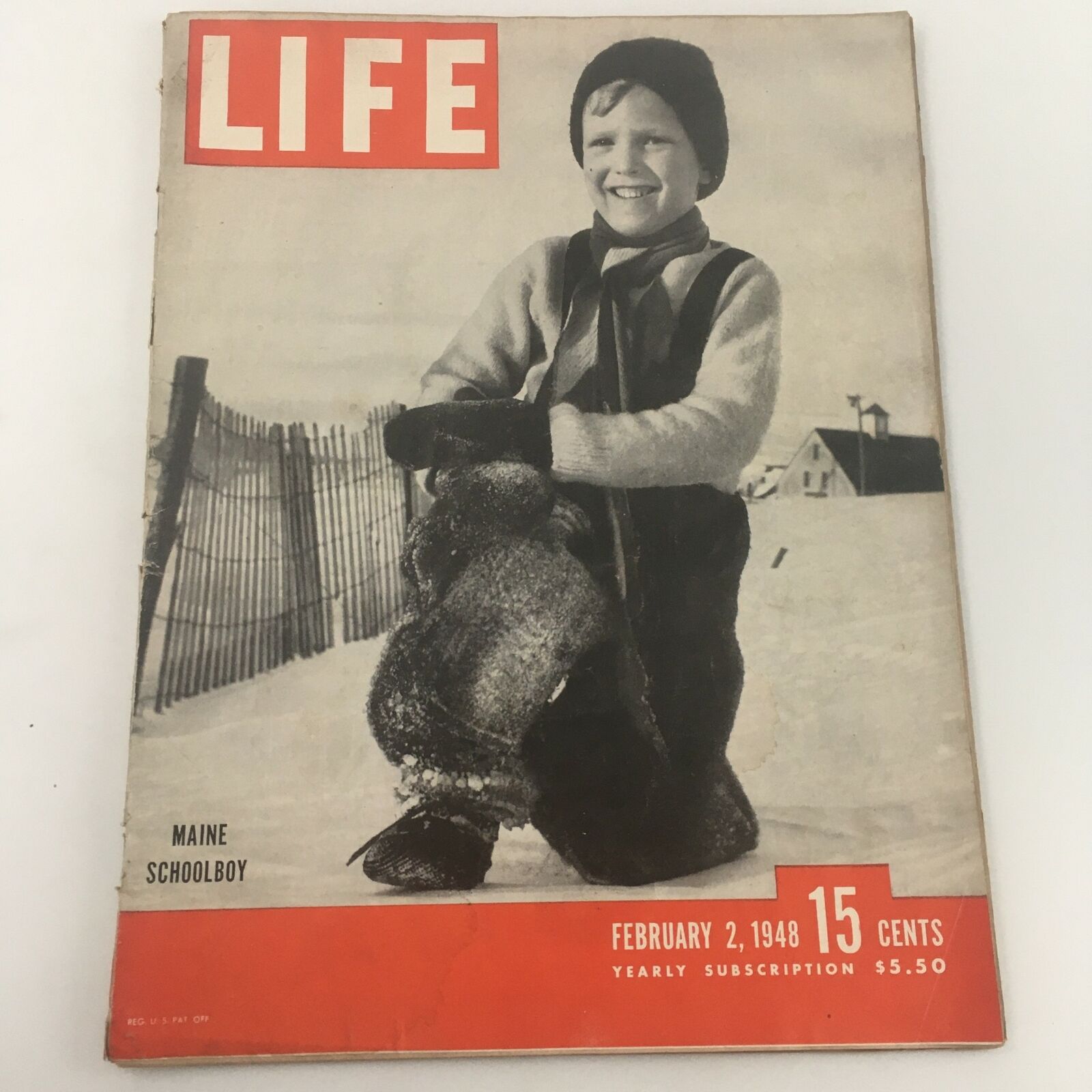 VTG Life Magazine February 2 1948 Photo of a Maine Schoolboy, Newsstand