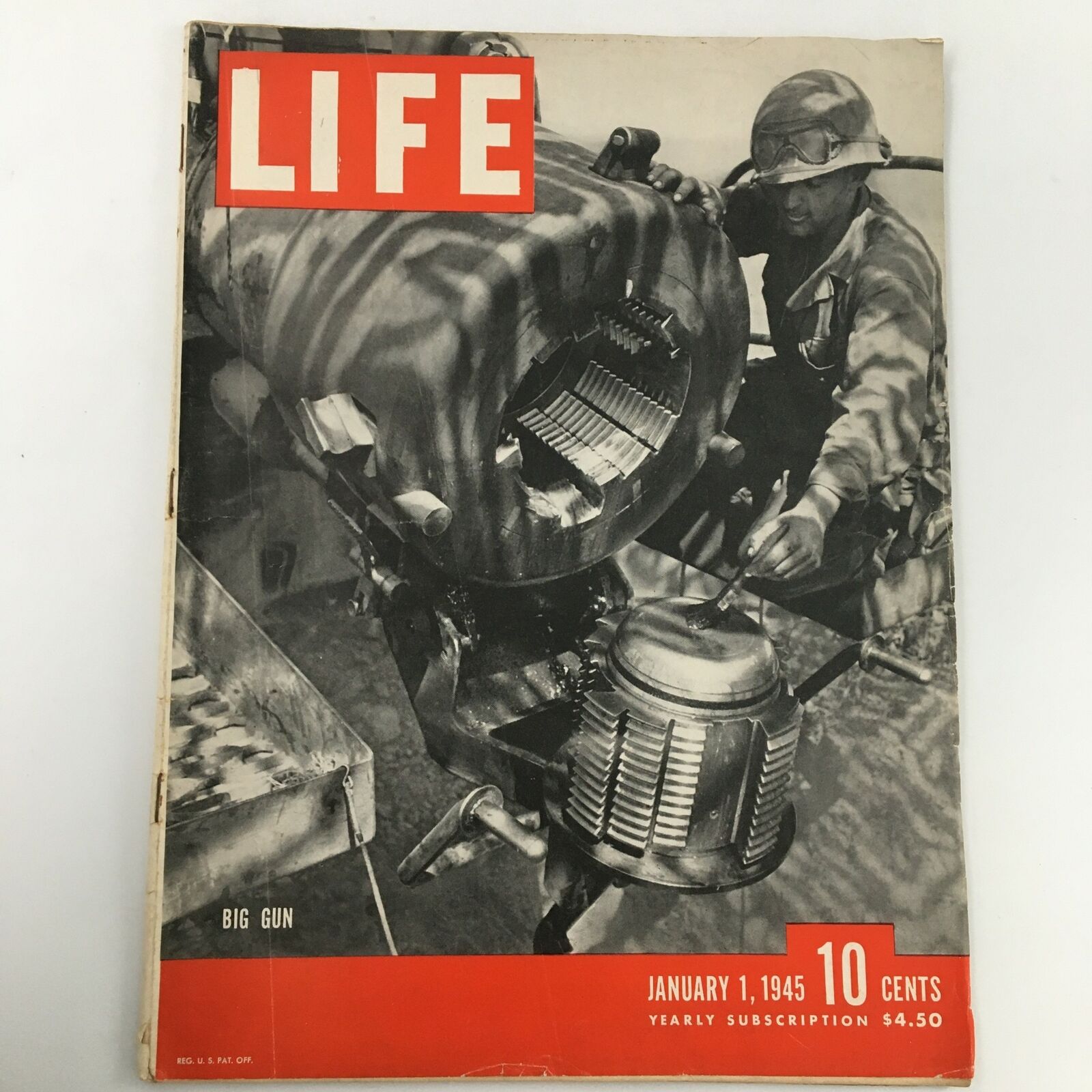 VTG Life Magazine January 1 1945 Big Gun, Earl Moran Feature Newsstand