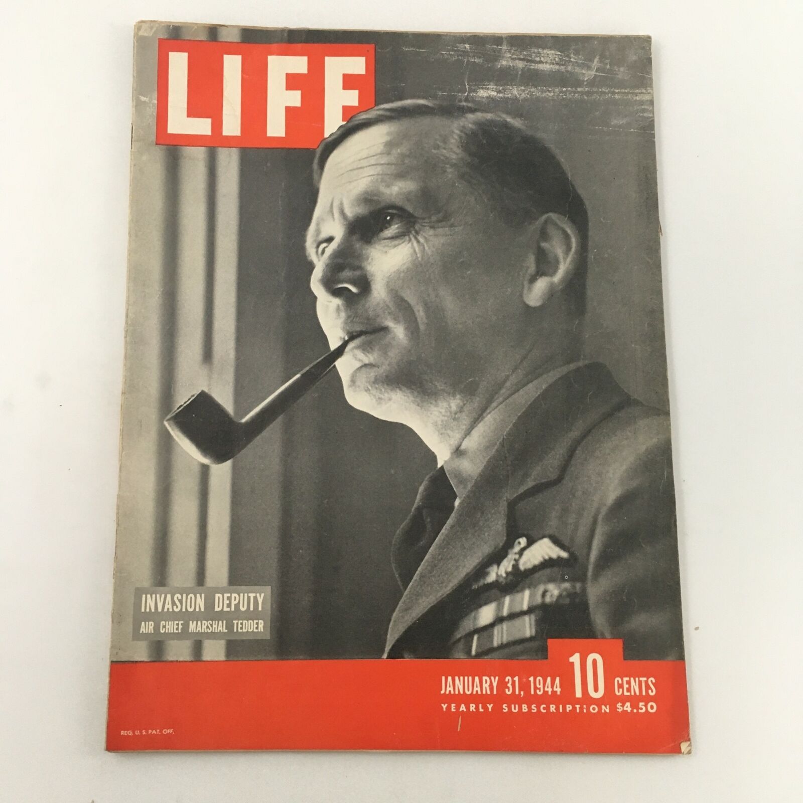 VTG Life Magazine January 31 1944 Air Chief Marshal Arthur Tedder, Newsstand