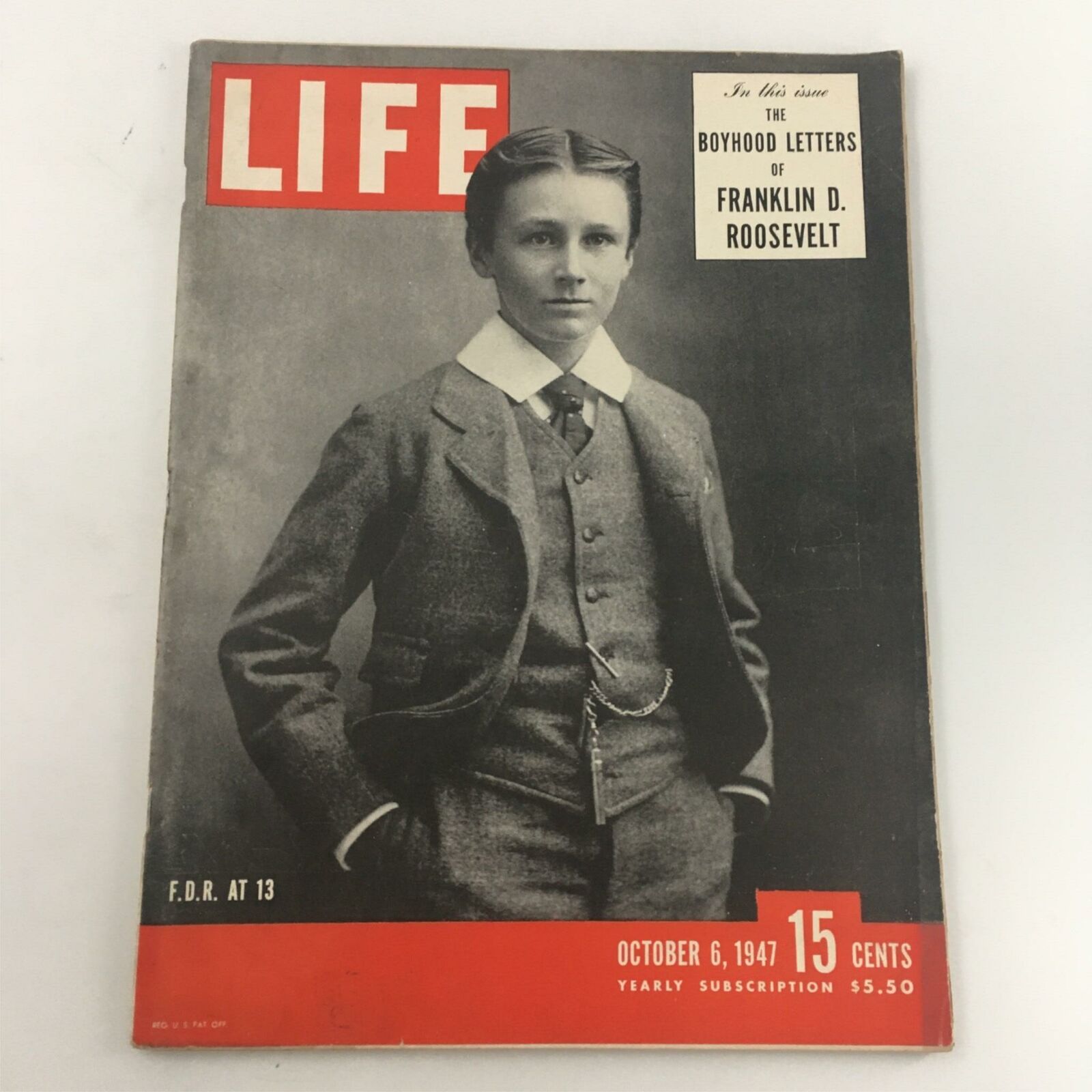 VTG Life Magazine October 6, 1947 Fraklin D. Roosevelt at 13