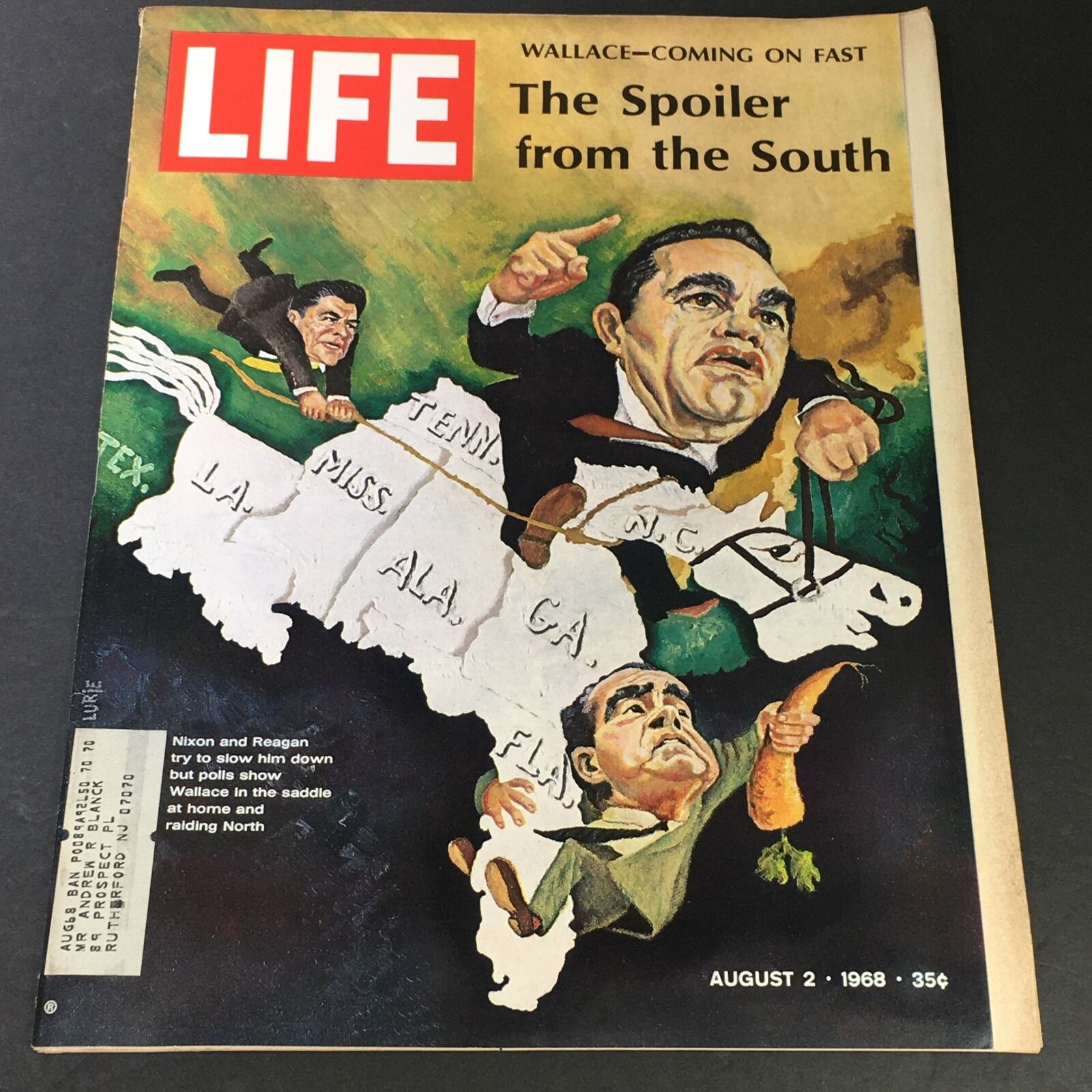 VTG Life Magazine August 2 1968 - Richard Nixon and Ronald Reagan Raiding North