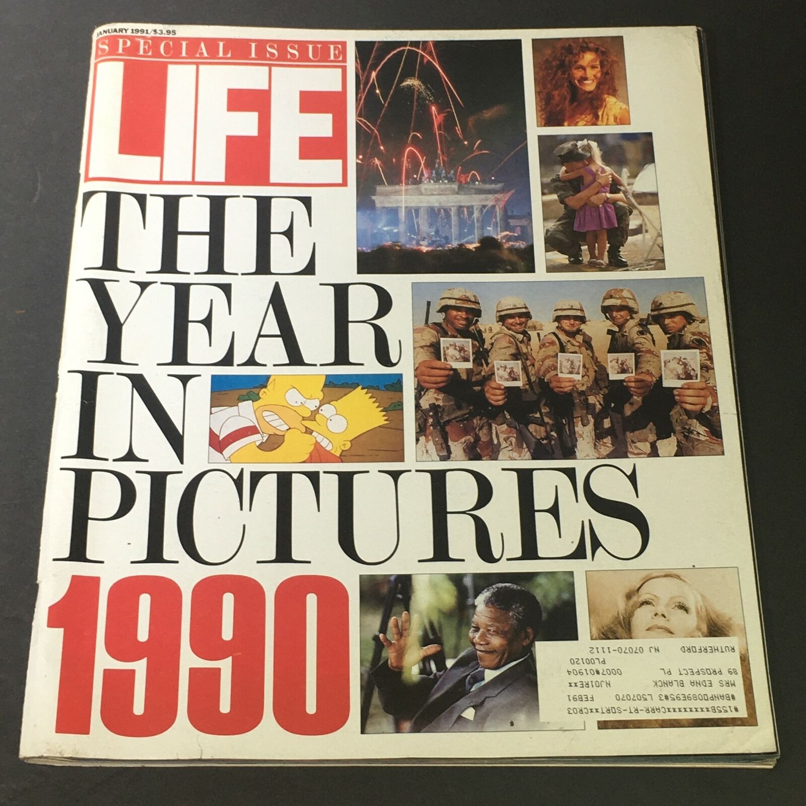 VTG Life Magazine January 1991 - The Year in Pictures of 1991 / The Simpsons