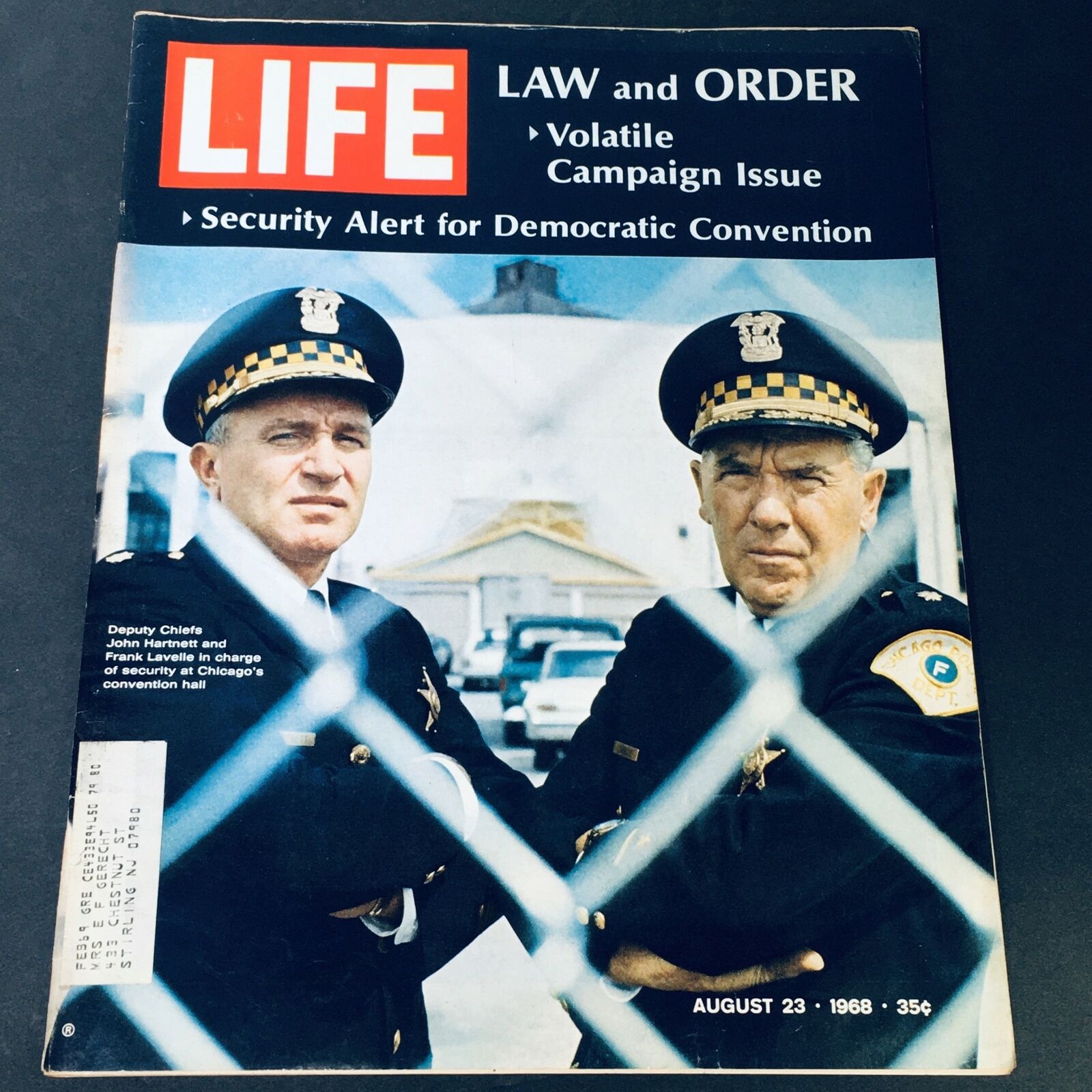 VTG Life Magazine August 23 1968 - Deputy Chiefs John Hartnett & Frank Lavelle