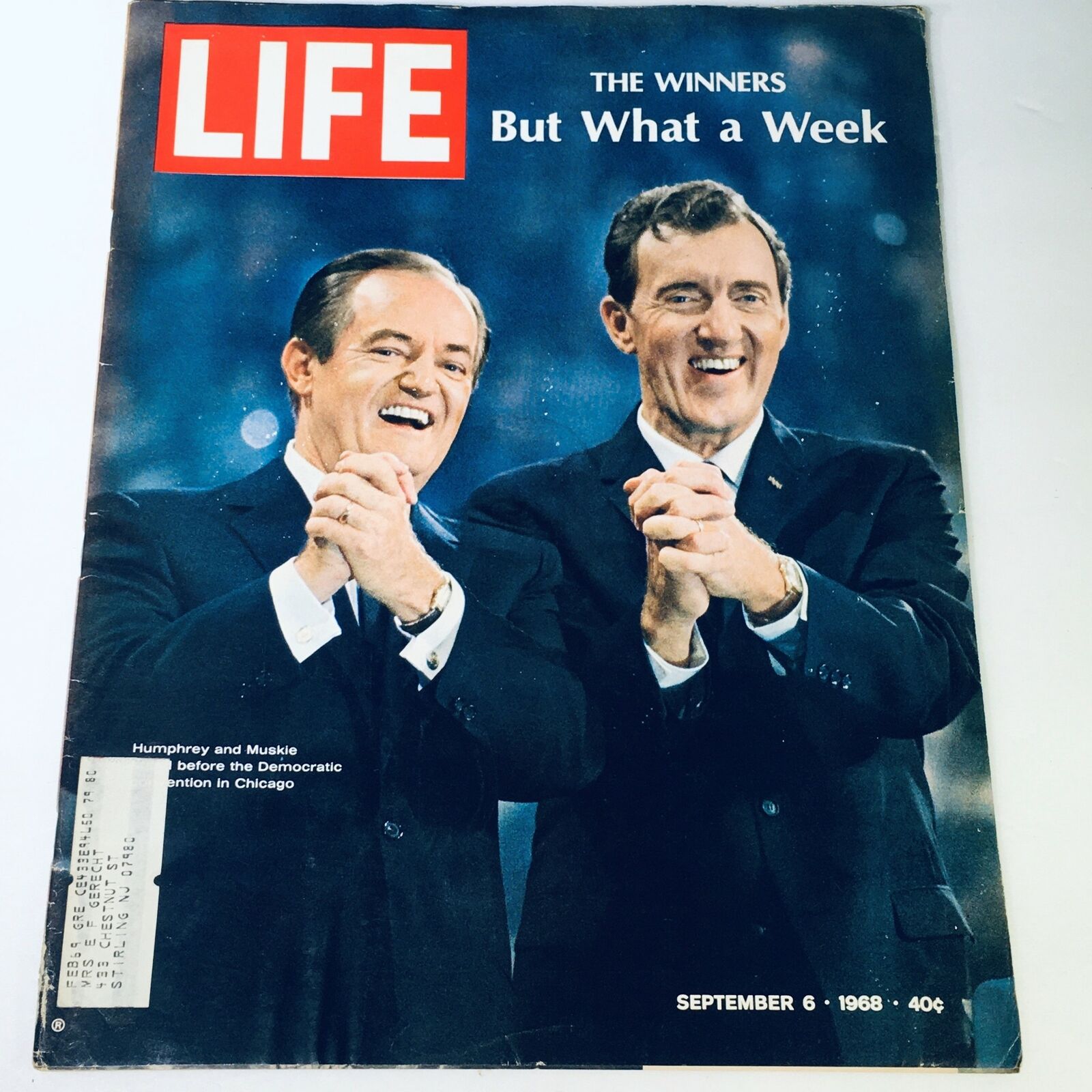 VTG Life Magazine September 6 1968 - Hubert Humphrey & Ed Muskie in Chicago