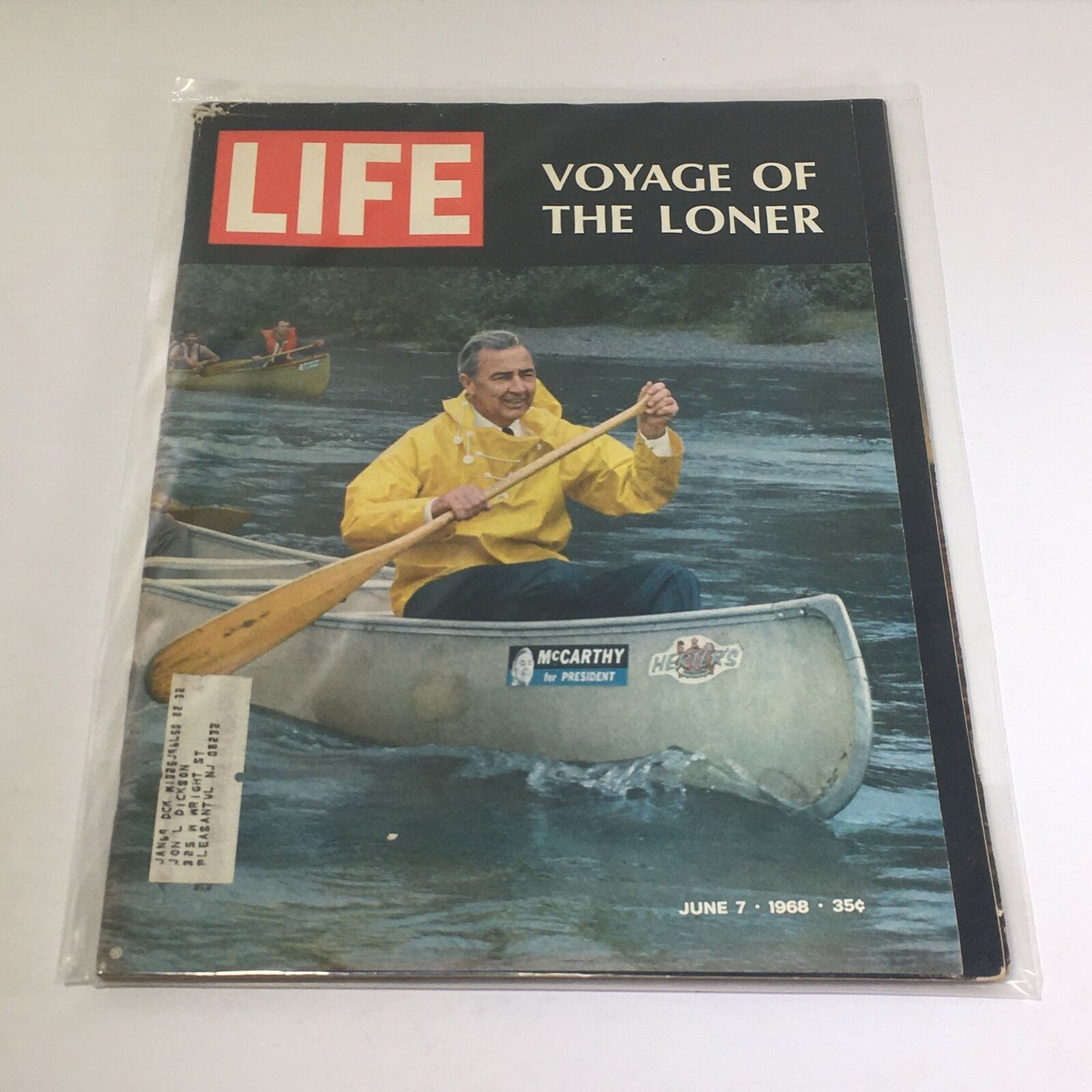 VTG Life Magazine: June 7 1968 - Voyage Of The Loner President Joseph McCarthy