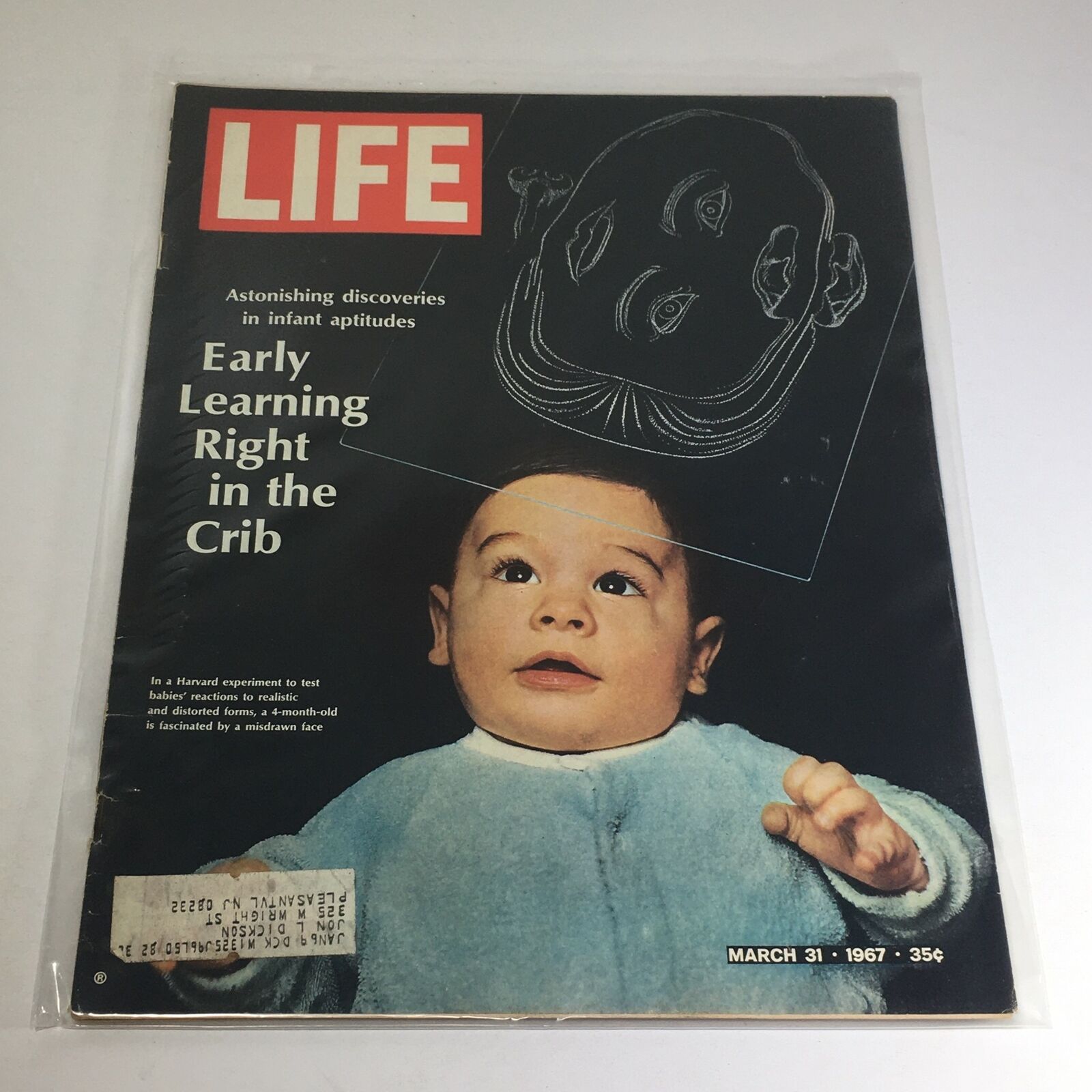 VTG Life Magazine: March 31 1967 - Early Learning Right in the Crib 4-m Old Baby