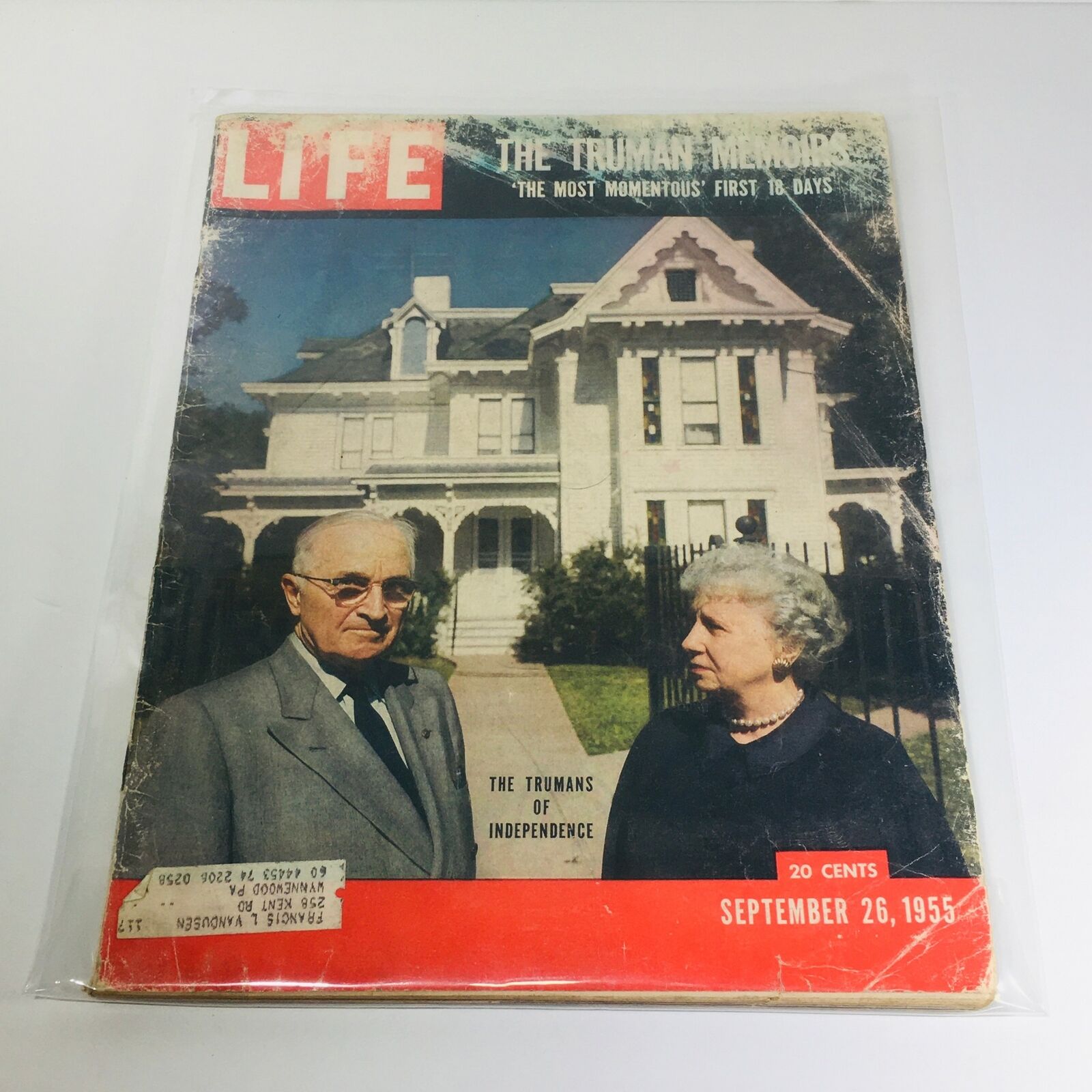 VTG Life Magazine: Sept 26 1955 - The Truman's of Independence/Truman's Memoir